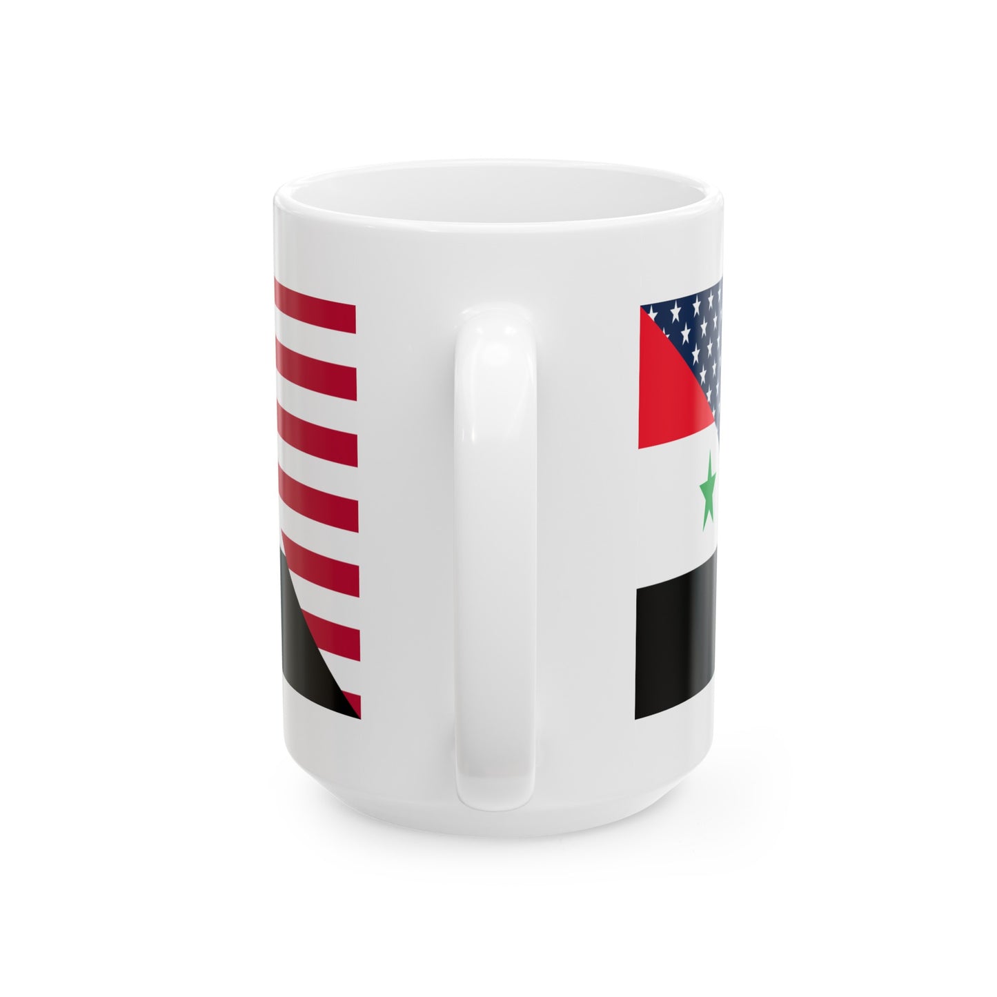 Syrian American Flag Half Syria USA Ceramic Mug 11oz, 15oz Cup