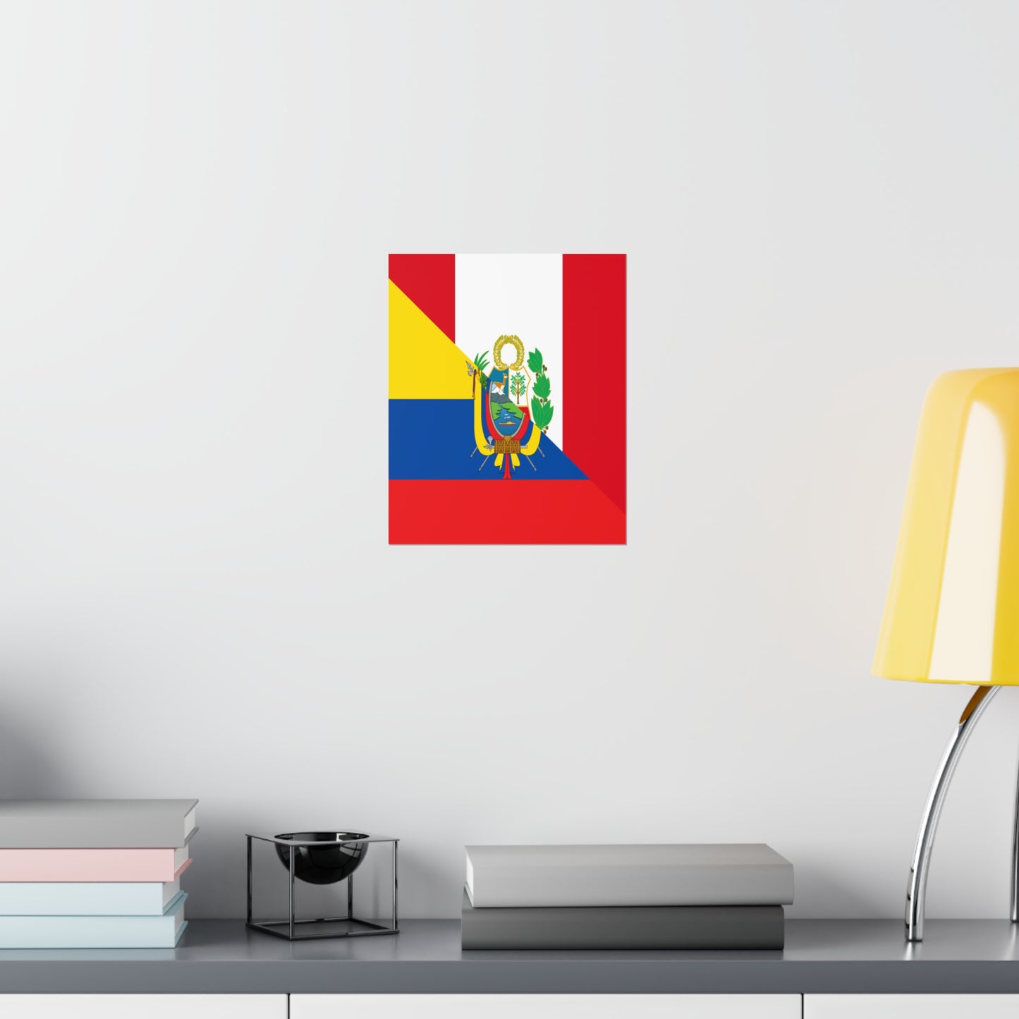 Peru Ecuador Flag Peruvian Ecuadorian Premium Matte Poster