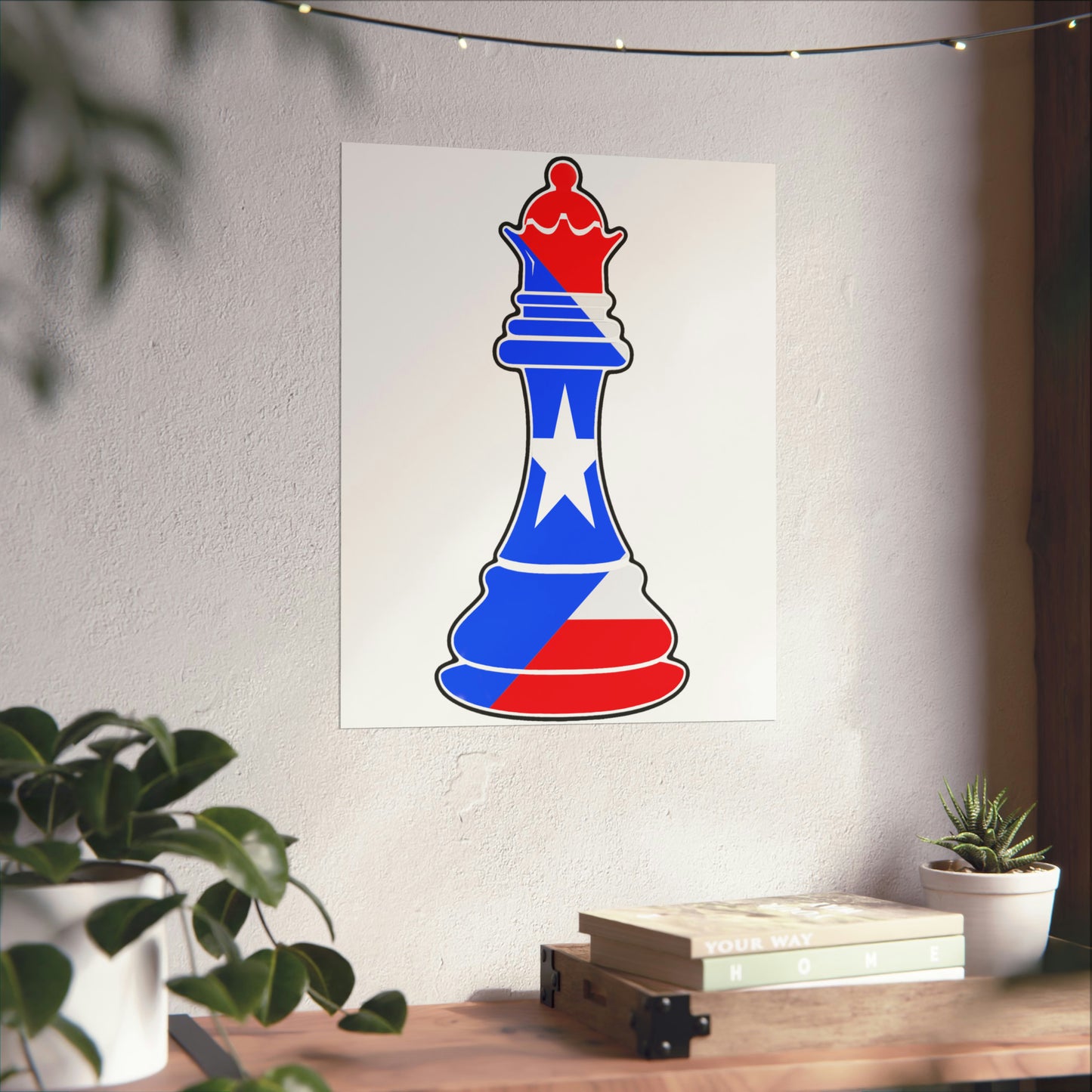 Puerto Rican Queen Flag Chess Piece Boricua Premium Matte Poster