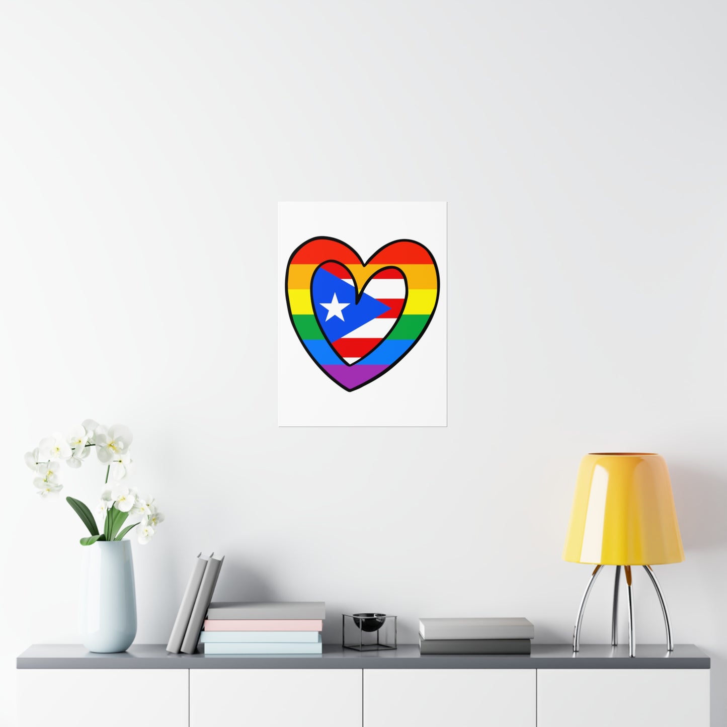 Puerto Rican Rainbow Flag Heart PR Pride Parade Premium Matte Poster