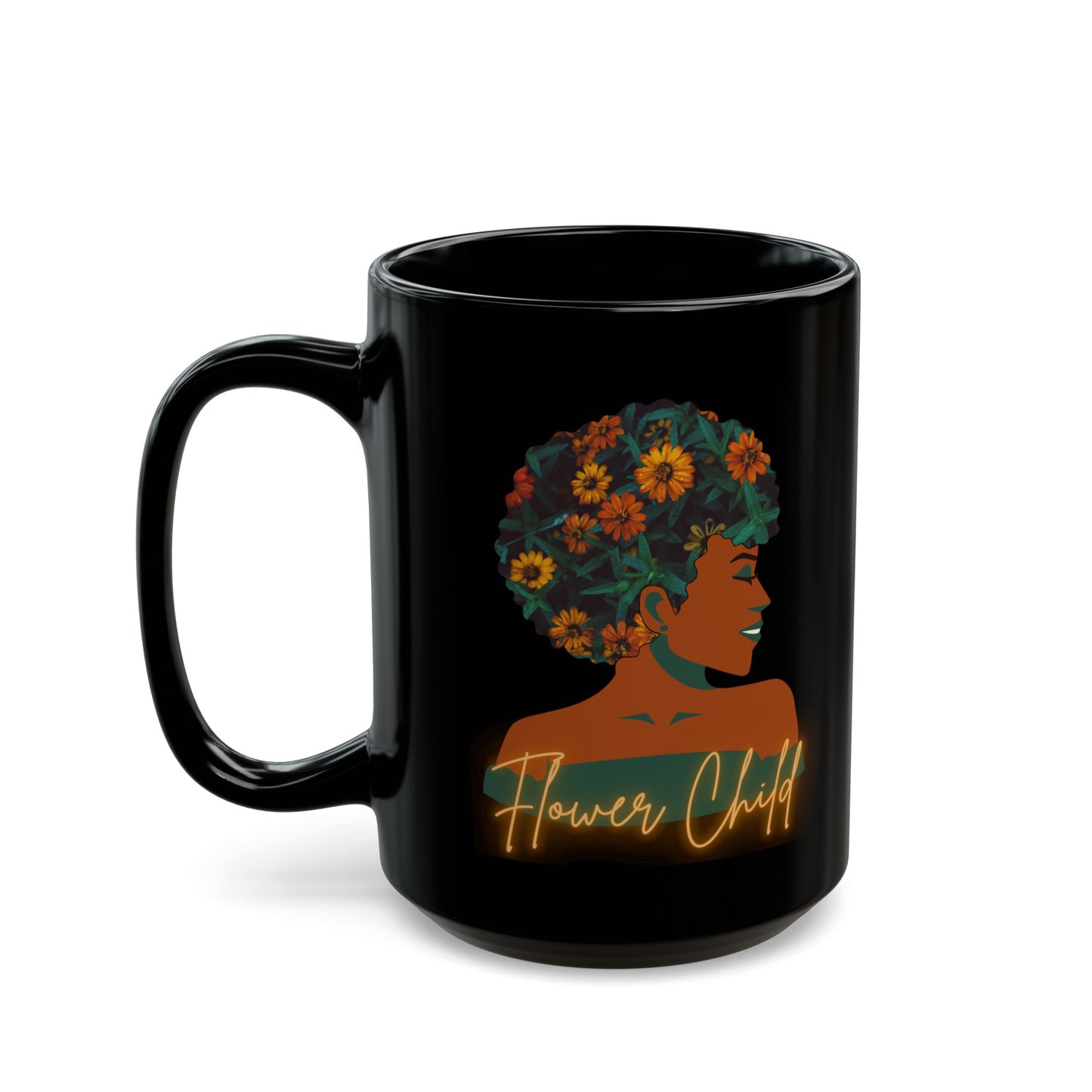 Flower Child Black Black Mug (11oz, 15oz)