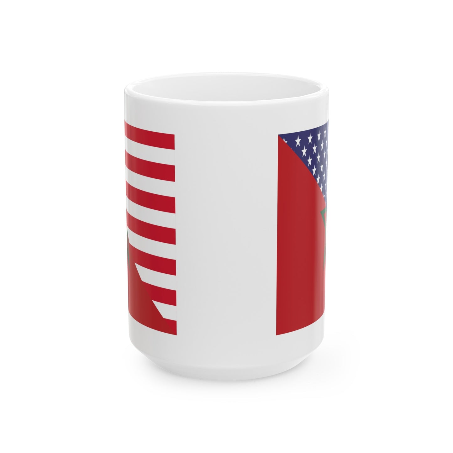 Moroccan American Flag Morocco USA Ceramic Mug 11oz, 15oz Cup