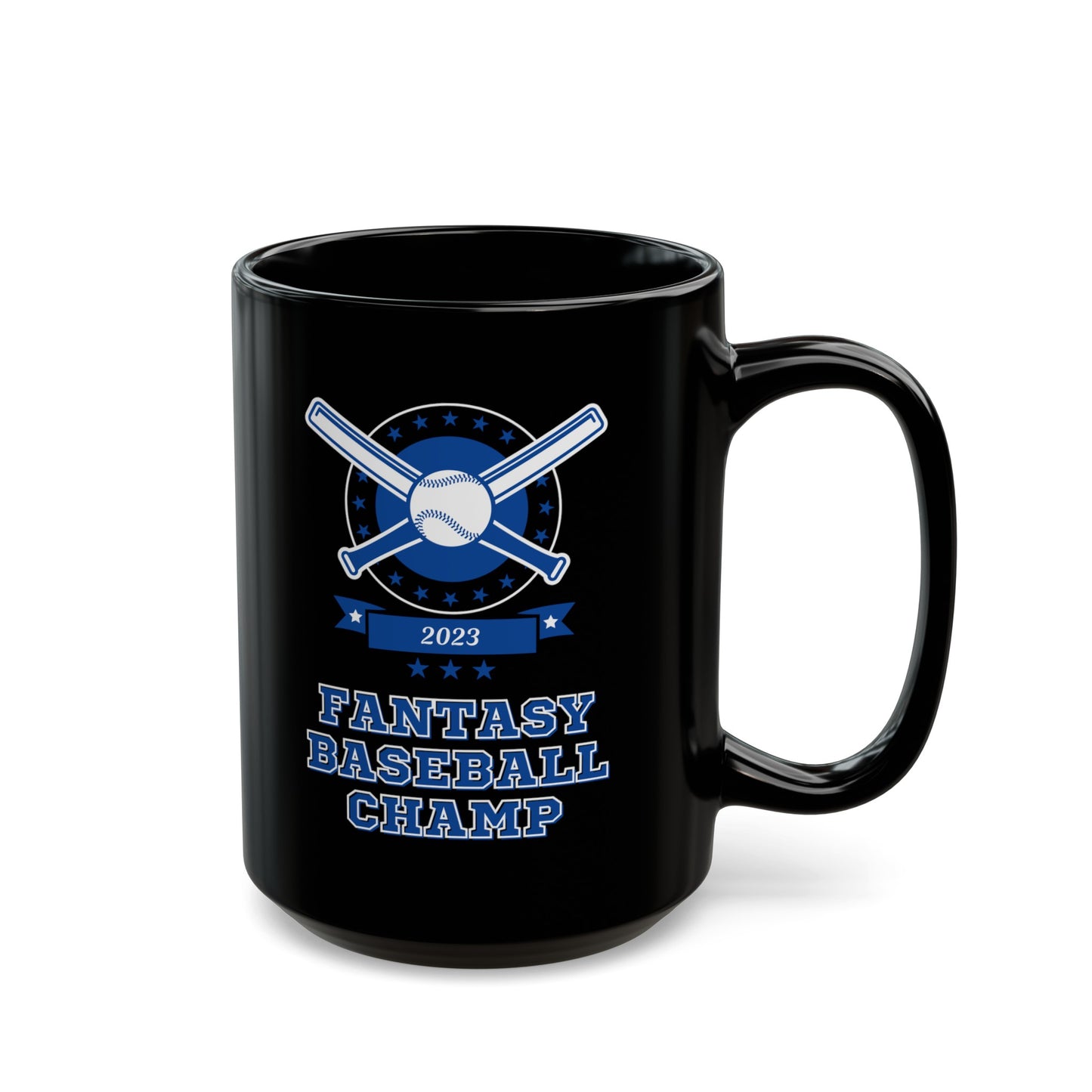 Fantasy Baseball 2023 Champion Fantasy League Champ Black Mug (11oz, 15oz)