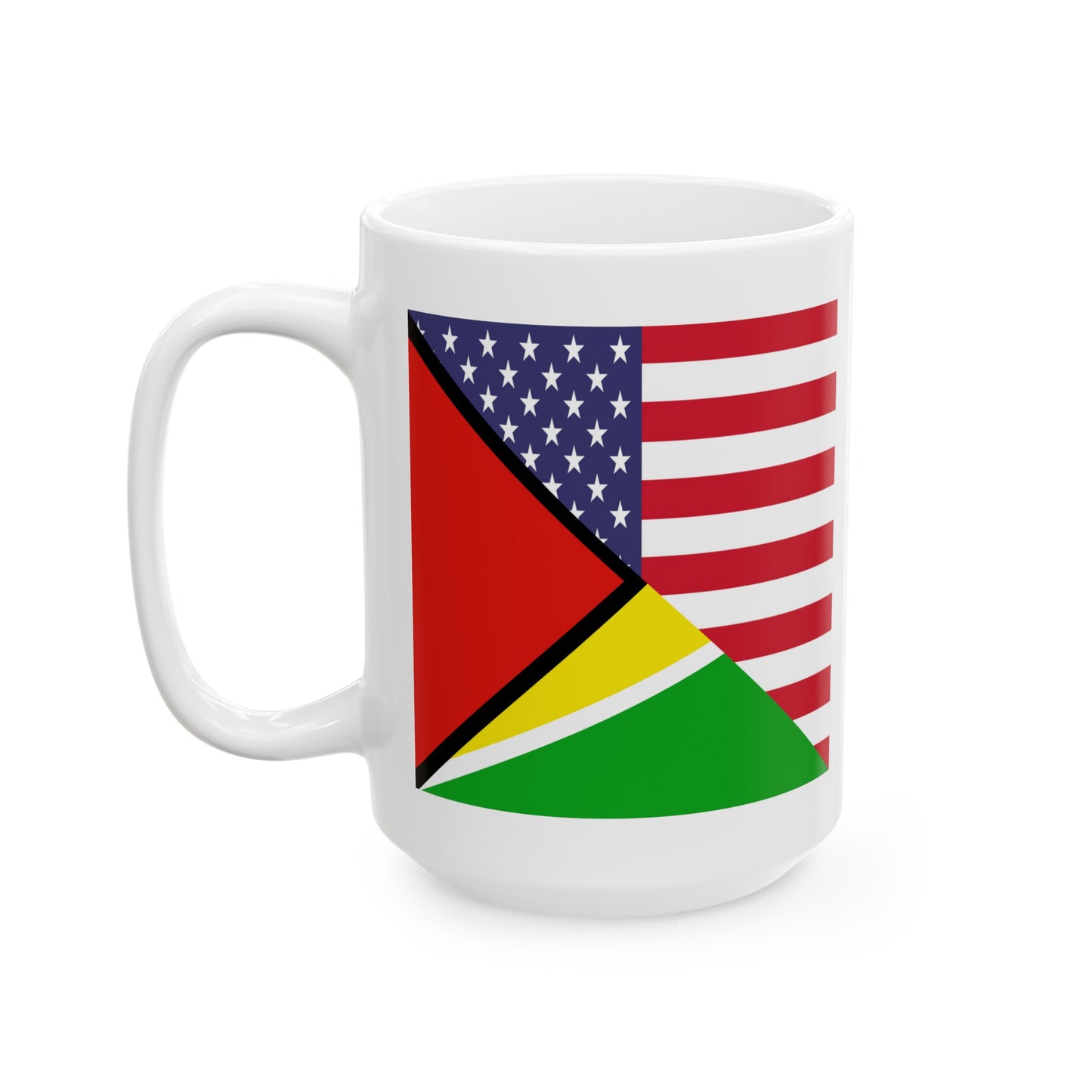 Guyana American Flag Half Guyanese USA Ceramic Mug 11oz, 15oz Cup