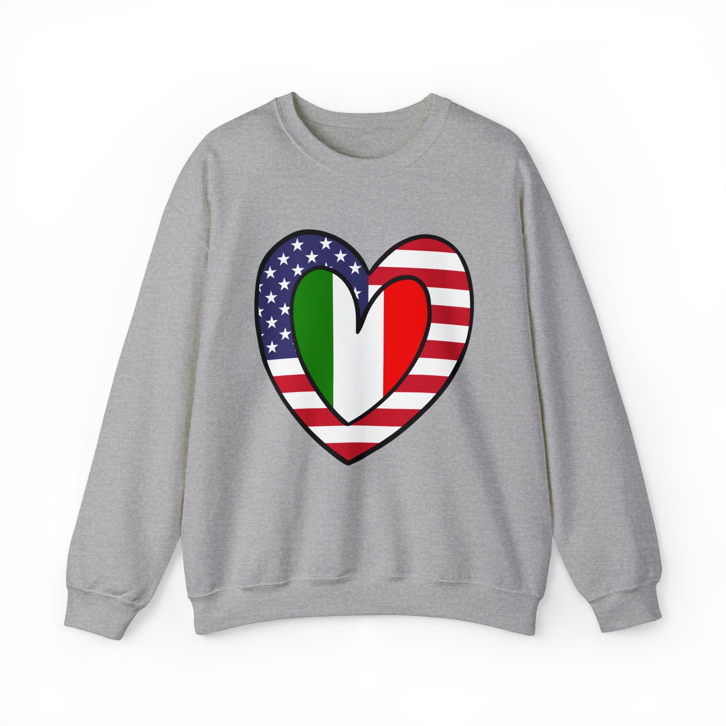 American Italian Flag Inner Heart USA Italy Unisex Sweatshirt