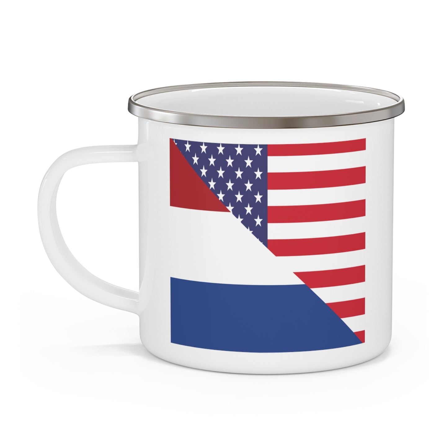 Netherlands American Flag USA 12oz Enamel Mug