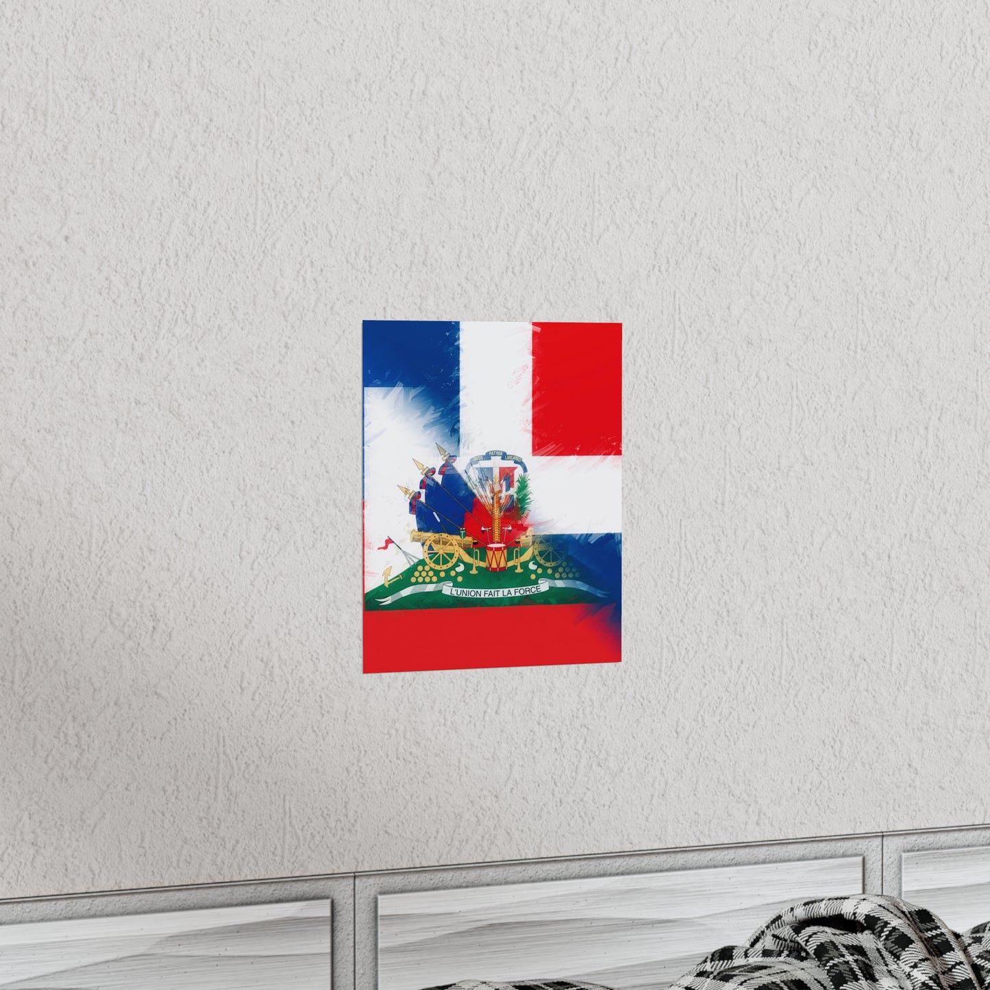 Haiti Dominican Republic Flag | Hispaniola DR Half Haitian Dominican Flag Premium Matte Poster