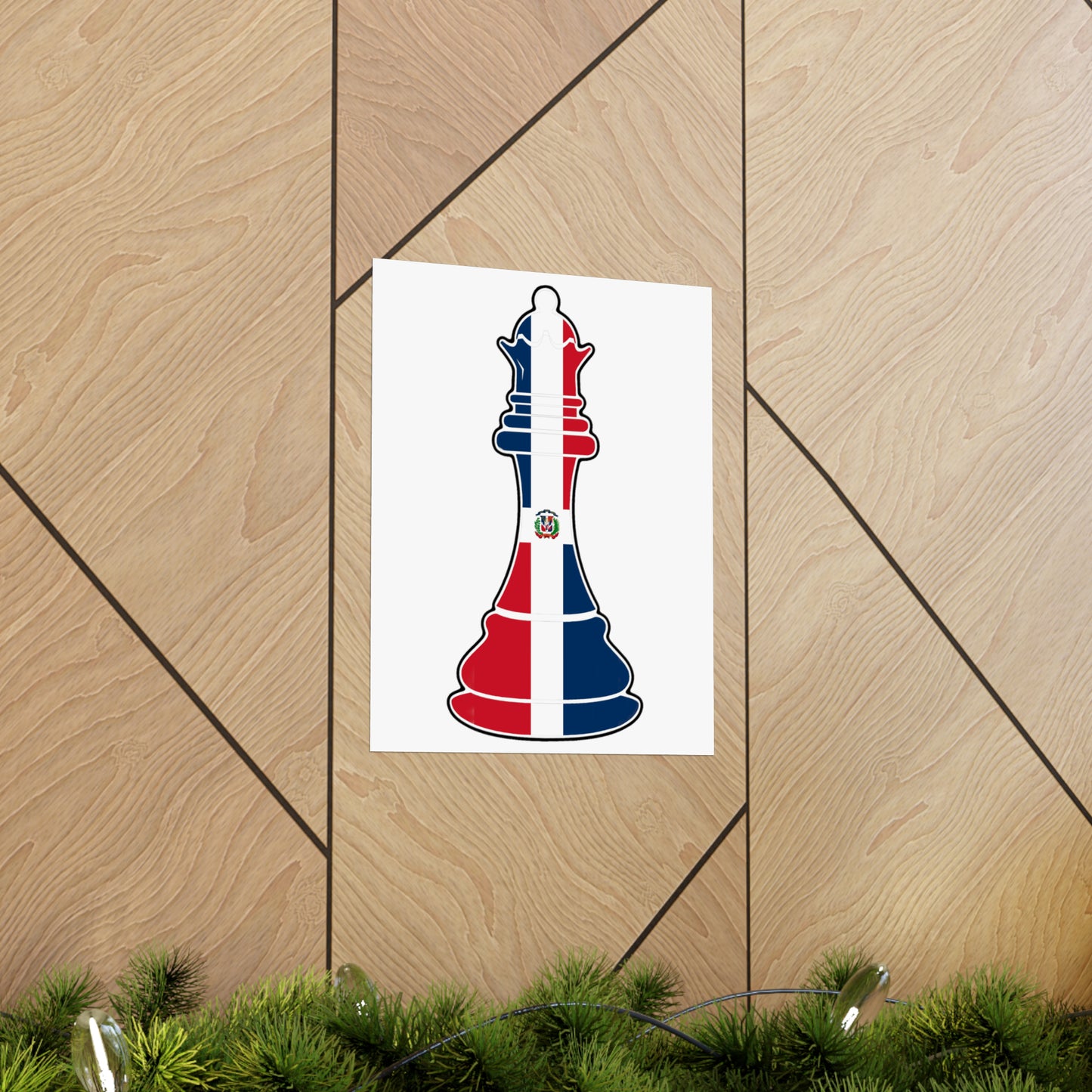 Dominican Republic Queen Flag Chess Piece DR Premium Matte Poster