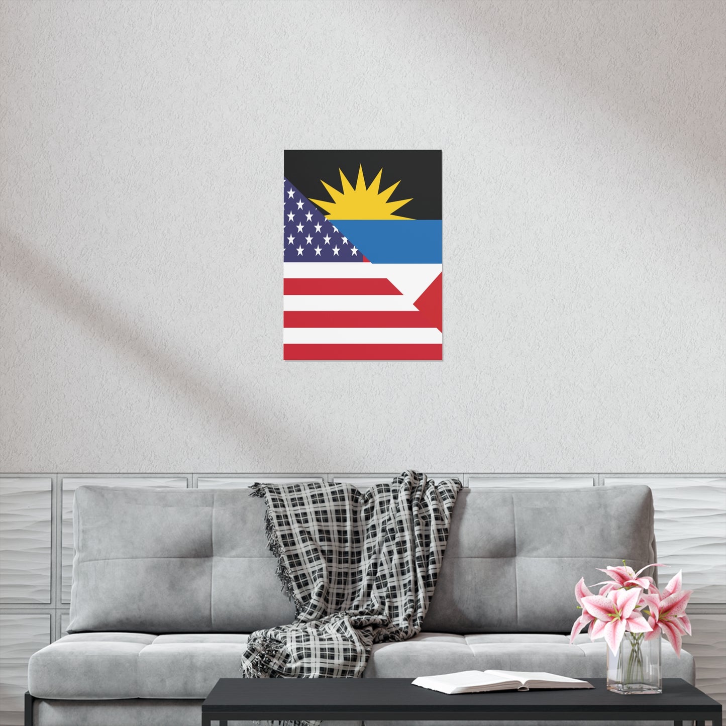 Antigua and Barbuda American Flag Antiguan USA Premium Matte Poster