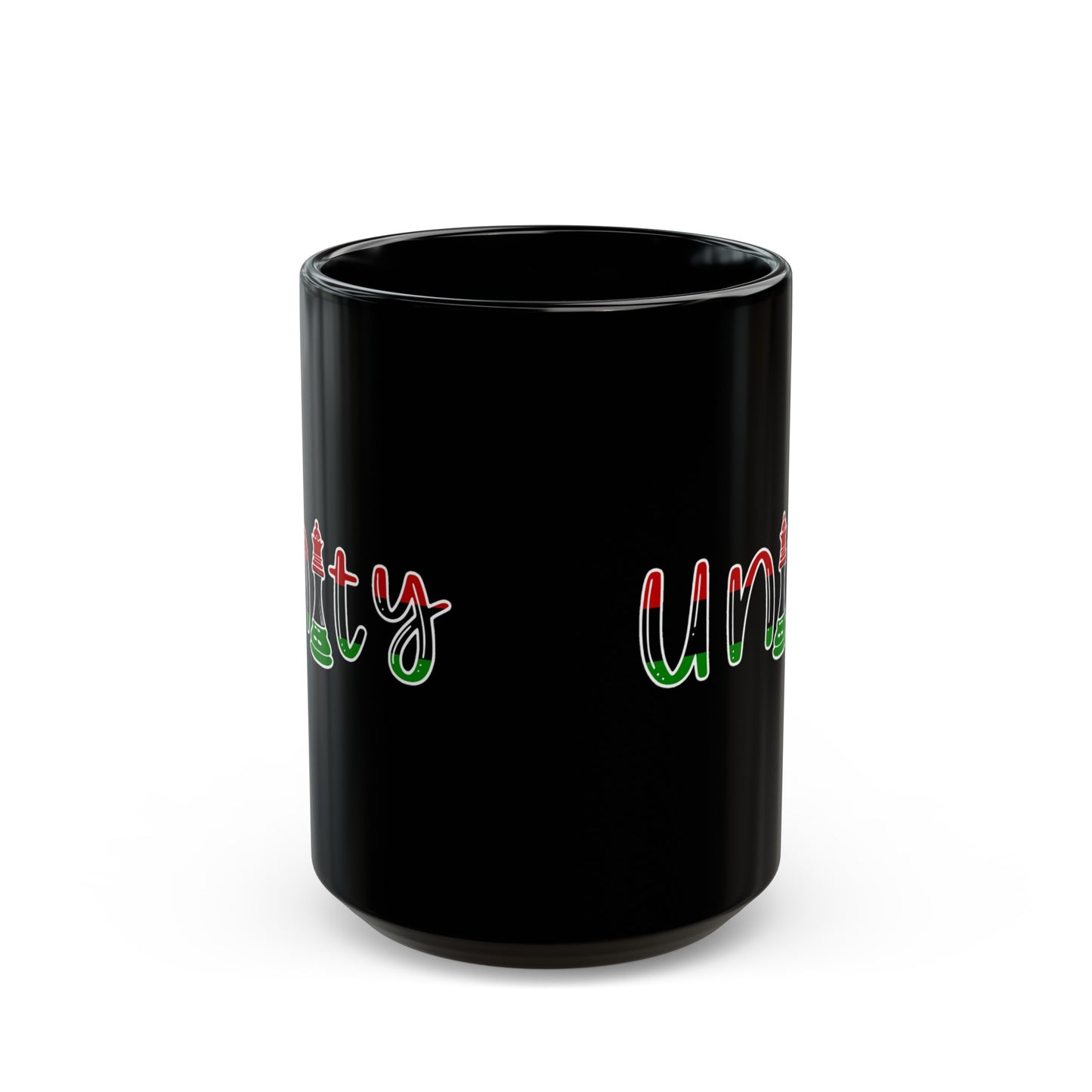 Black Queen Unity Pan African Flag Chess Piece Black Mug (11oz, 15oz)