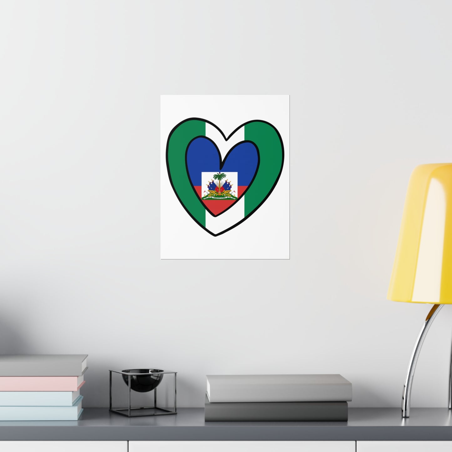 Nigerian Haitian Flag Inner Heart Nigeria Haiti  Premium Matte Poster