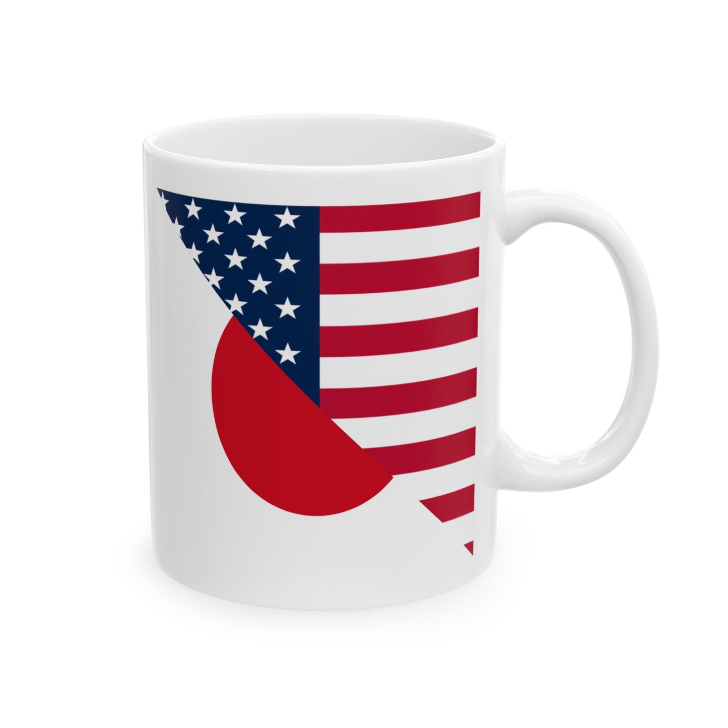 Japan America Flag | Half Japanese USA Flag Ceramic Mug 11oz, 15oz Cup