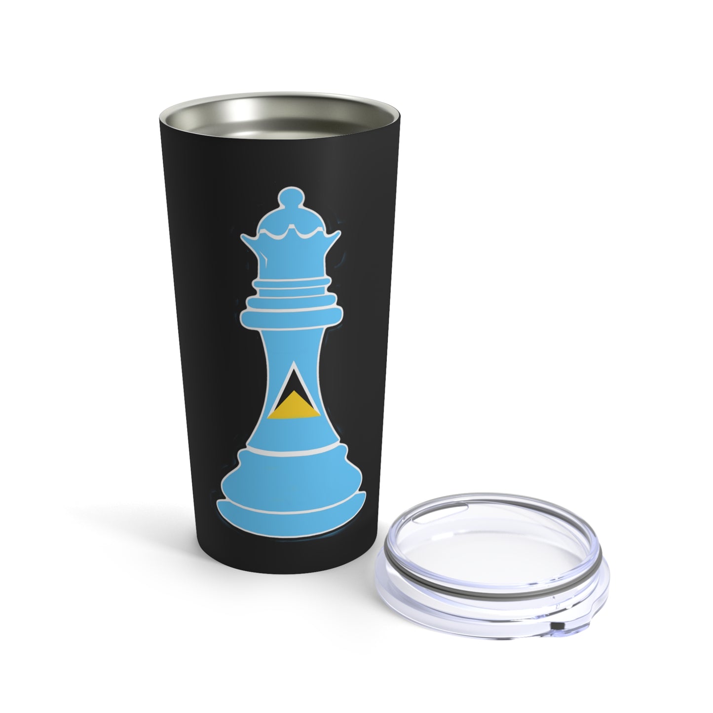 St Lucian Queen Flag Chess Piece St Lucia Tumbler 20oz Beverage Container