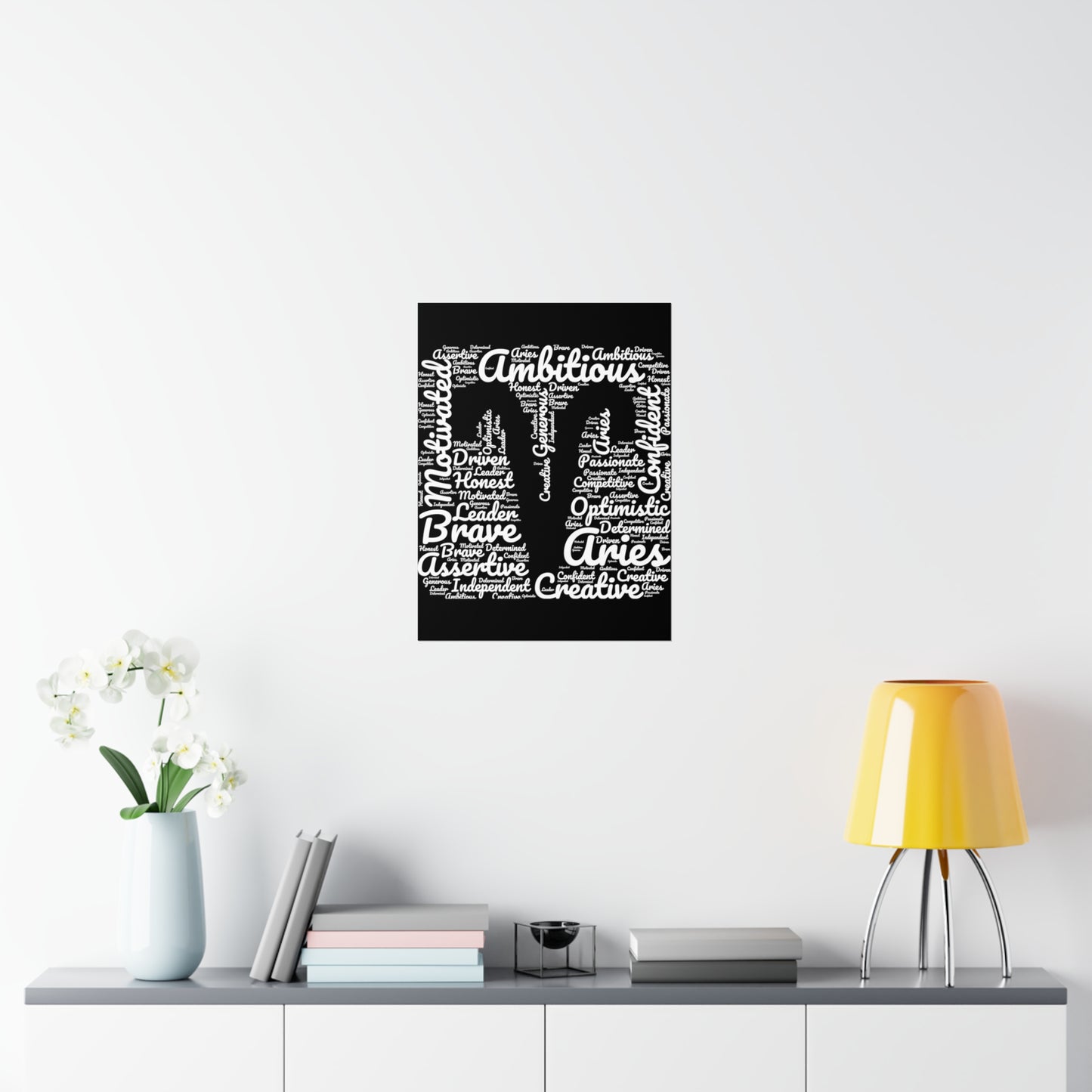 Aries Zodiac Sign Astrology White Premium Matte Poster