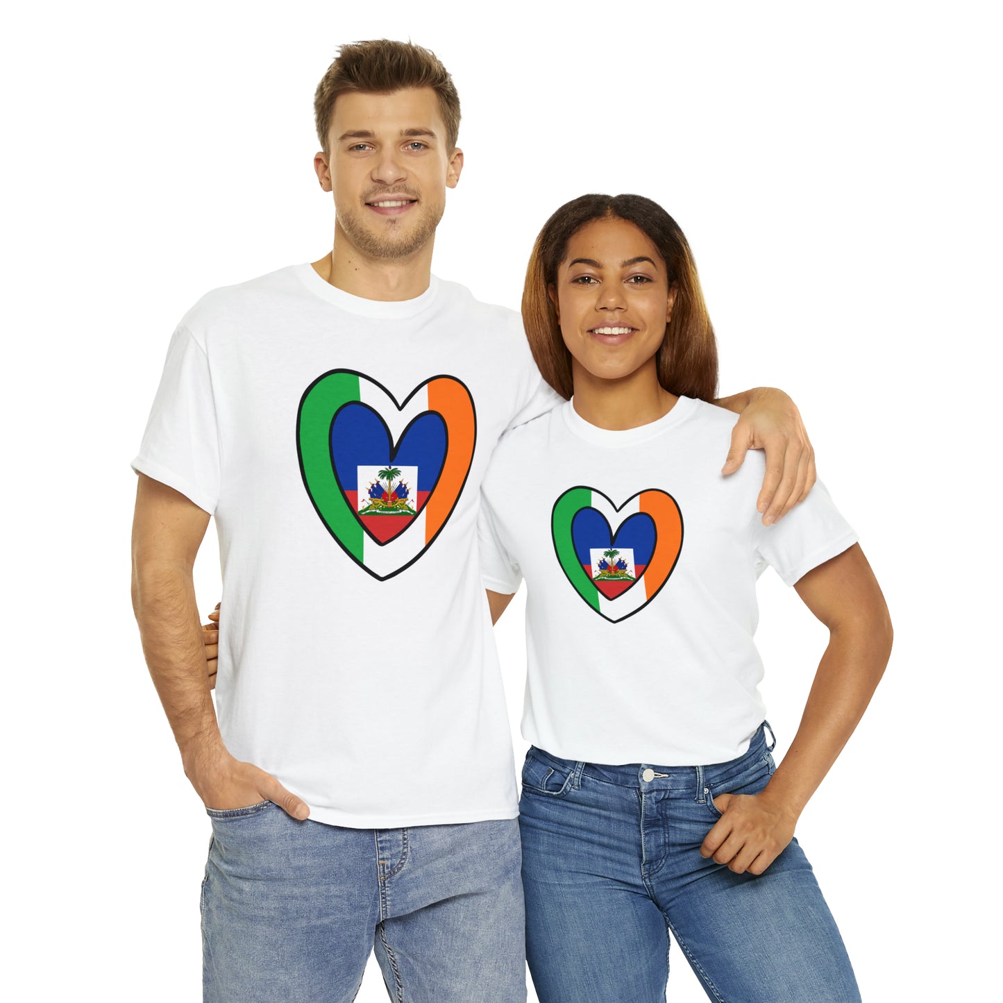 Haitian Irish Flag Heart Half Haiti Ireland T-Shirt | Unisex Tee Shirt