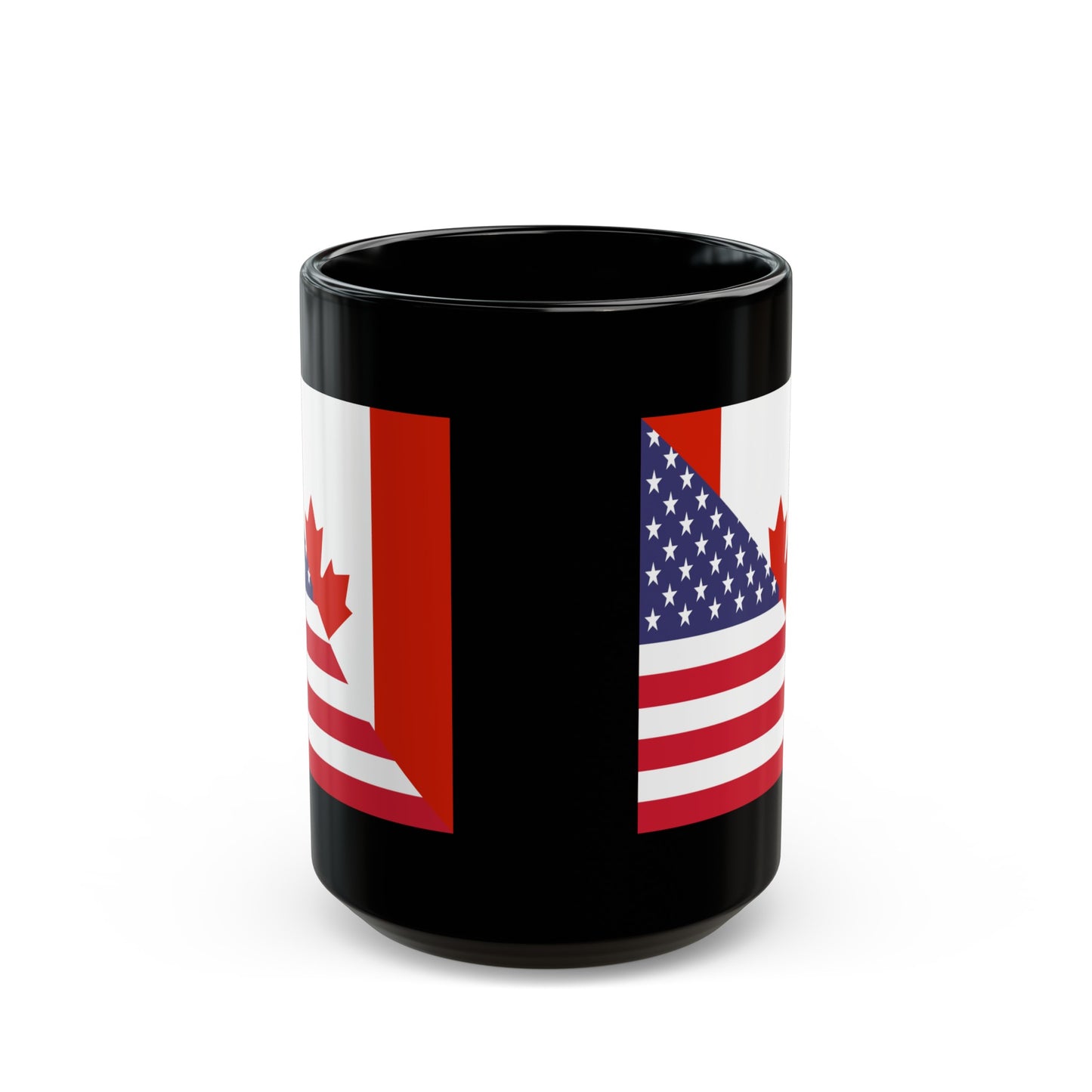 Canadian American Flag Canada USA Black Mug (11oz, 15oz)