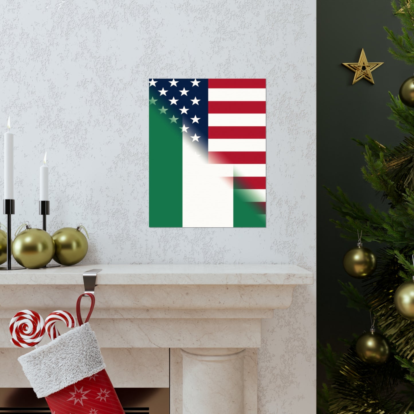 Nigerian American Flag Half Naija USA African Premium Matte Poster