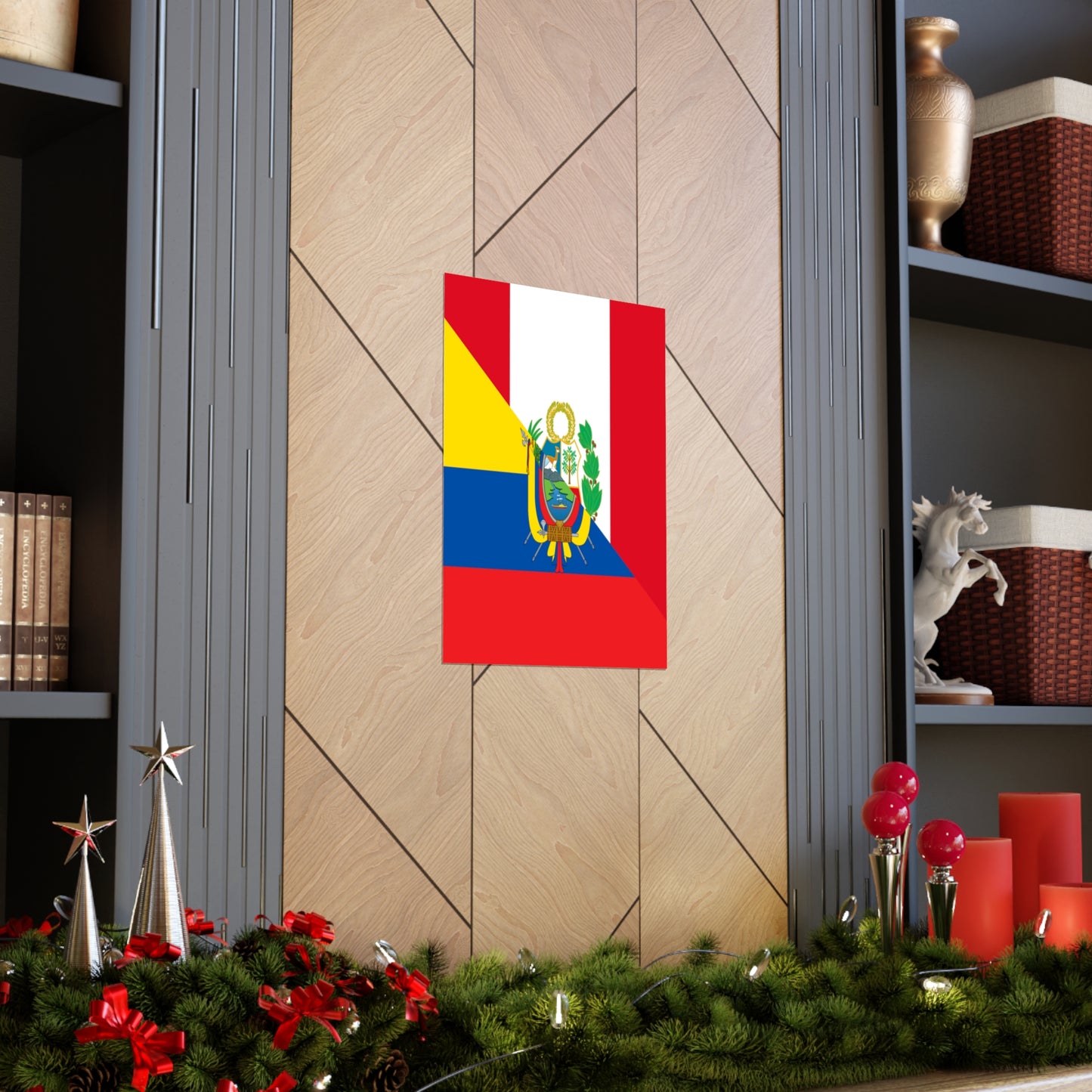 Peru Ecuador Flag Peruvian Ecuadorian Premium Matte Poster