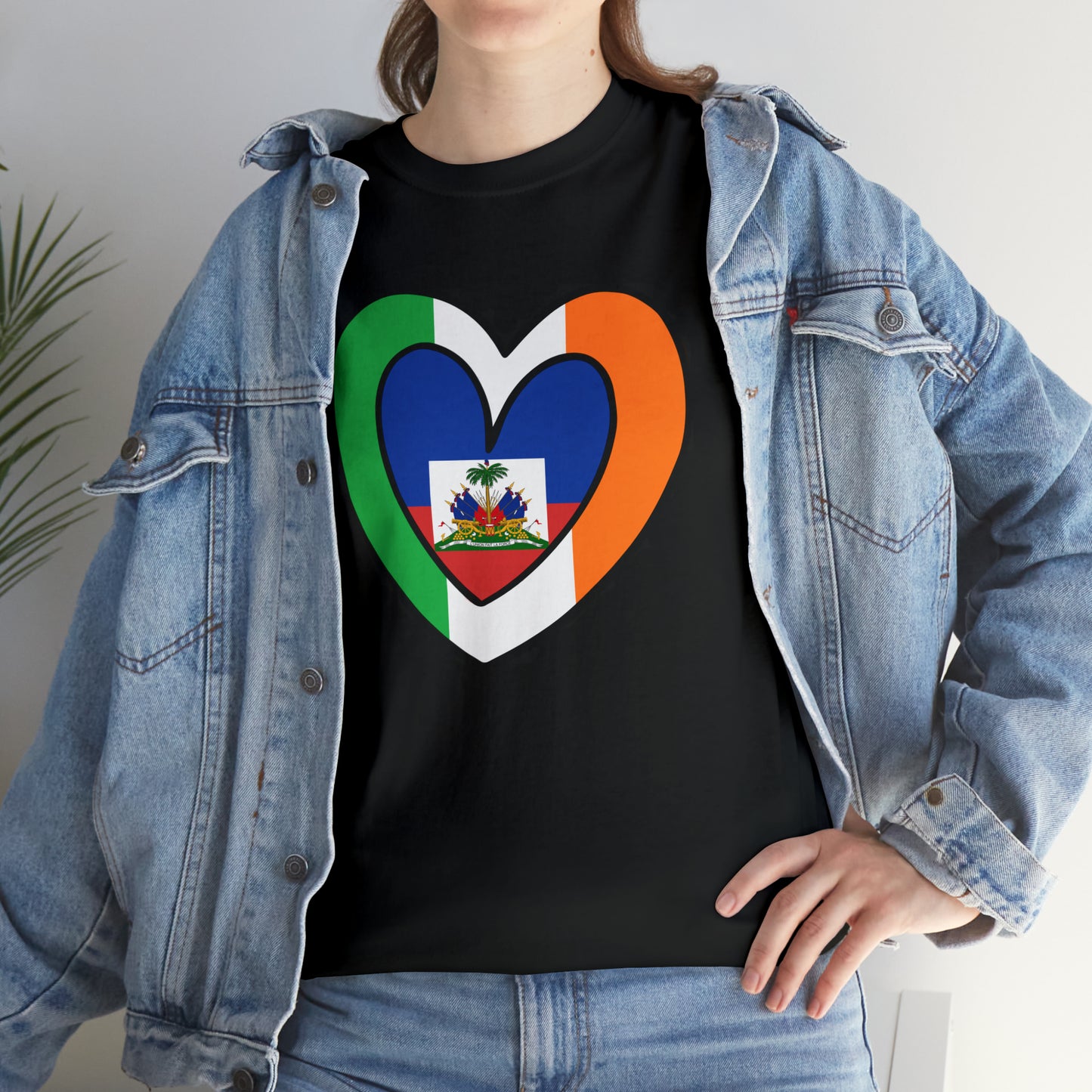 Haitian Irish Flag Heart Half Haiti Ireland T-Shirt | Unisex Tee Shirt