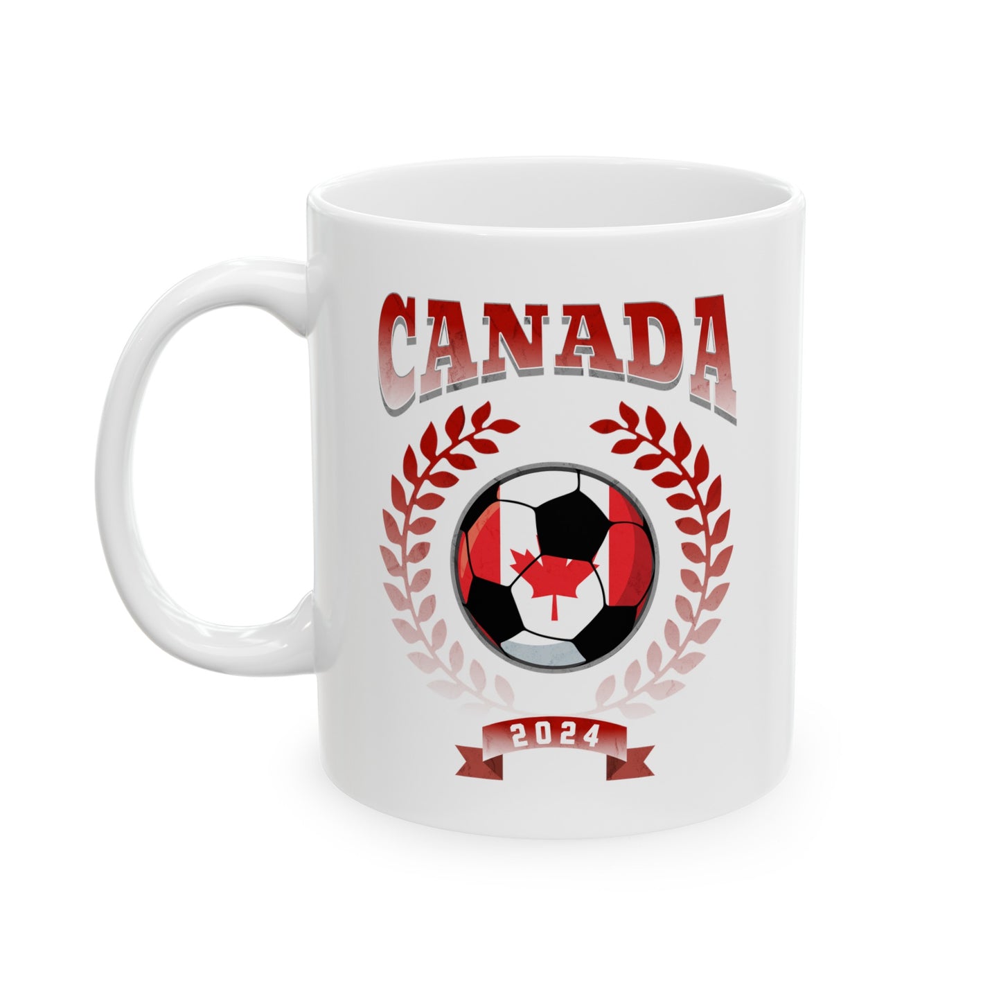 Canada 2024 Soccer Football Championship Games Canadian Team Ceramic Mug 11oz, 15oz Cup