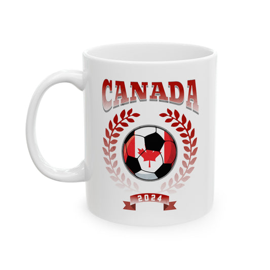 Canada 2024 Soccer Football Championship Games Canadian Team Ceramic Mug 11oz, 15oz Cup