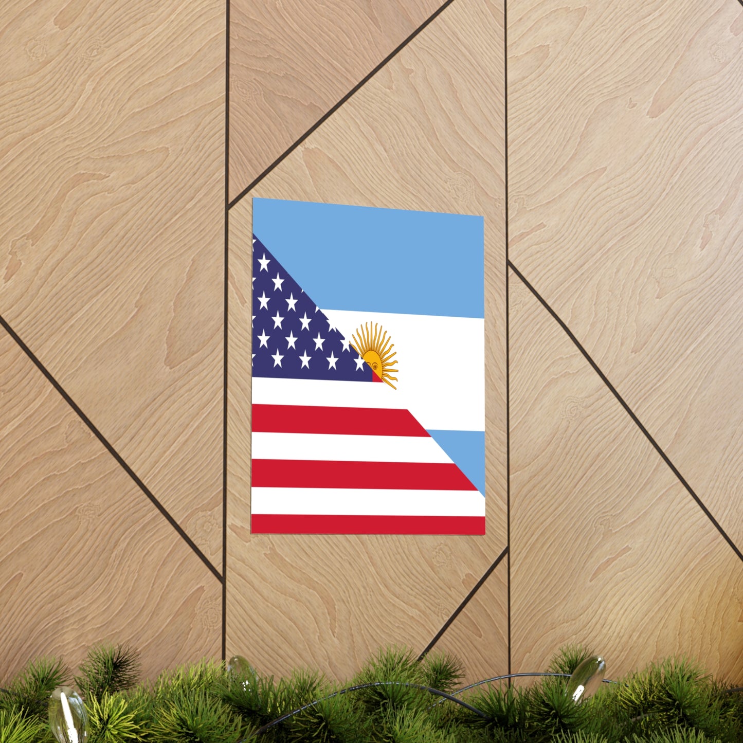 Argentina American Flag Argentinian USA Half Premium Matte Poster