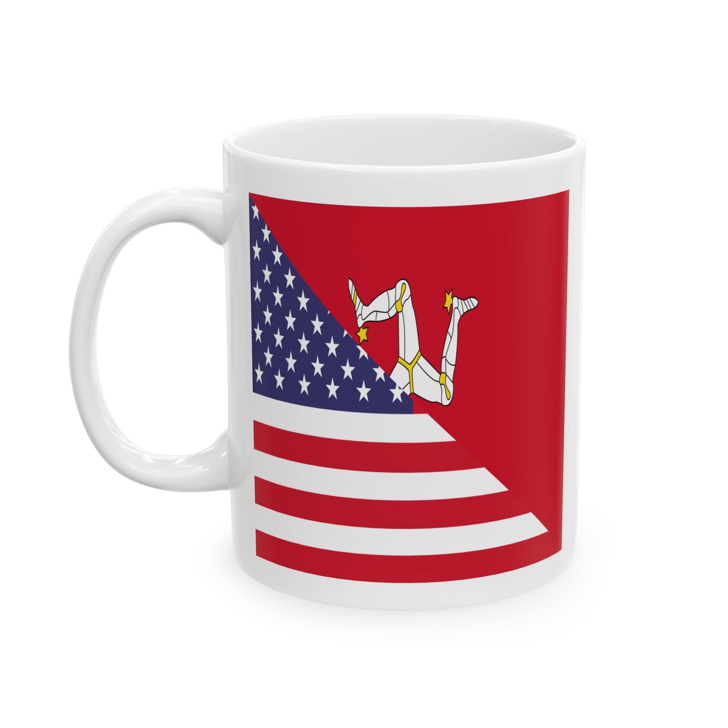 Isle of Man American Flag Manx USA Ceramic Mug 11oz, 15oz Cup