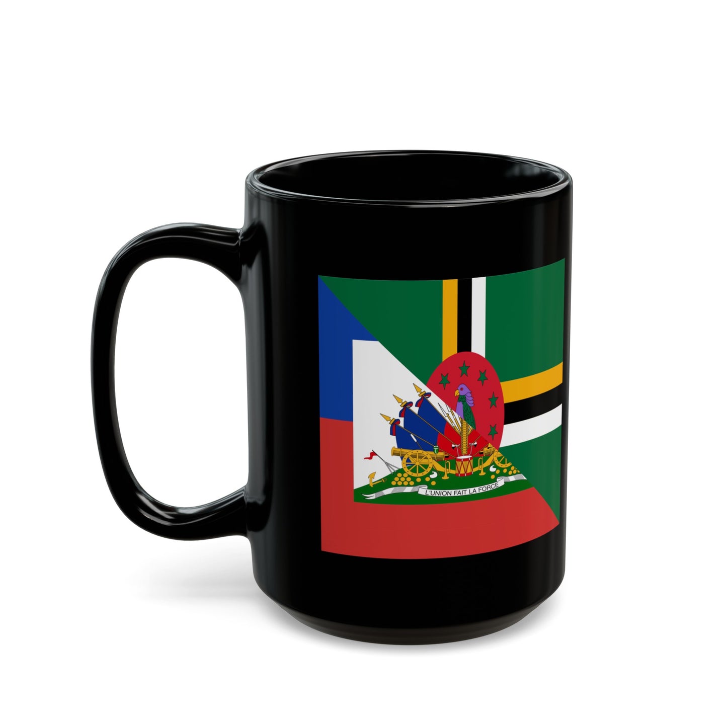 Dominica Haiti Flag Dominican Haitian Black Mug (11oz, 15oz)