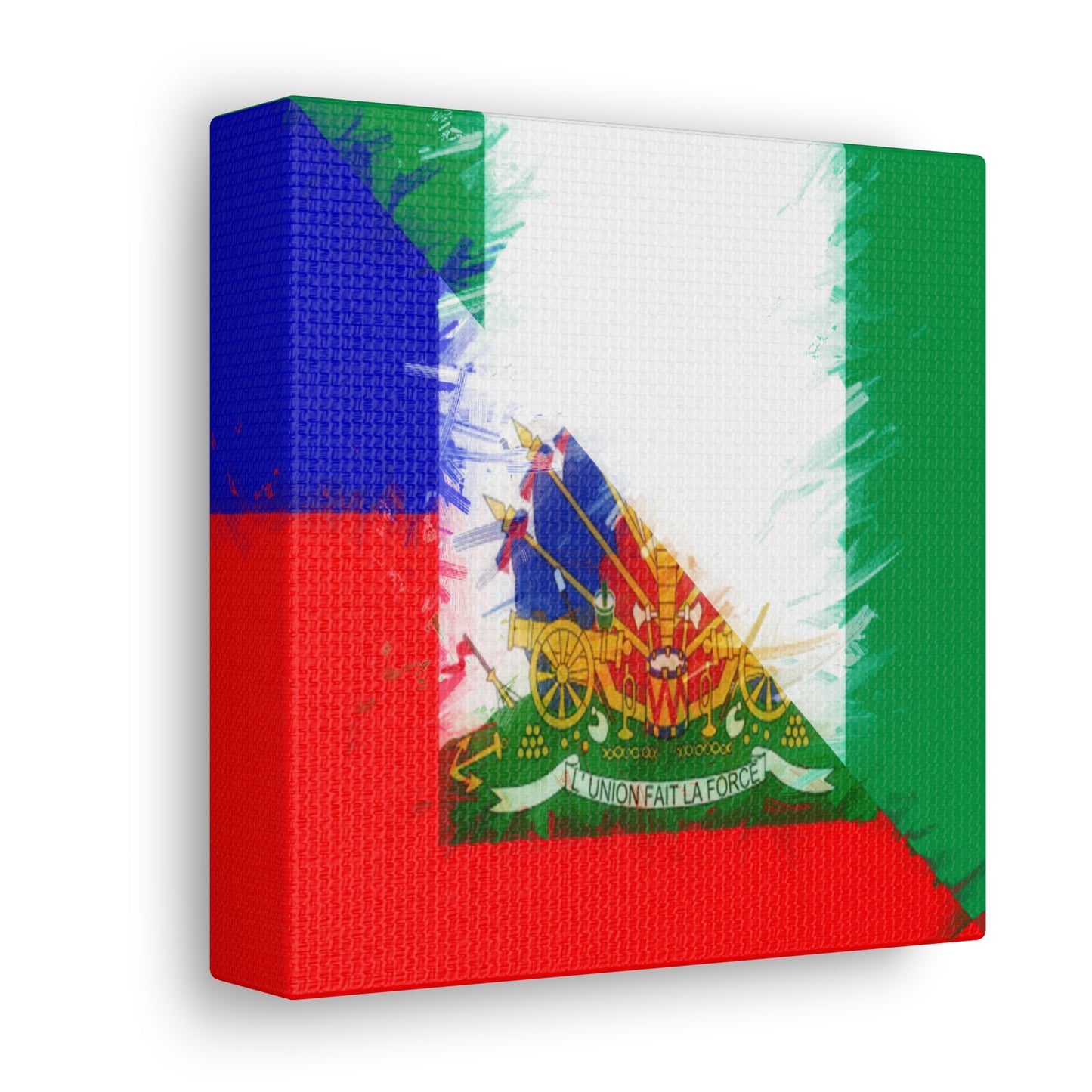 Nigerian Haitian Painted Flag | Haiti Half Nigerian Canvas Gallery Wraps | Wall Art