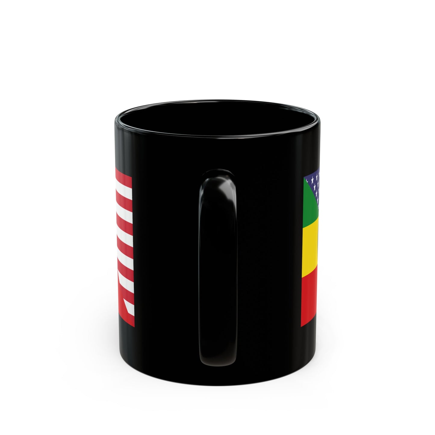 Ethiopian American Flag Ethiopia USA Black Mug (11oz, 15oz)