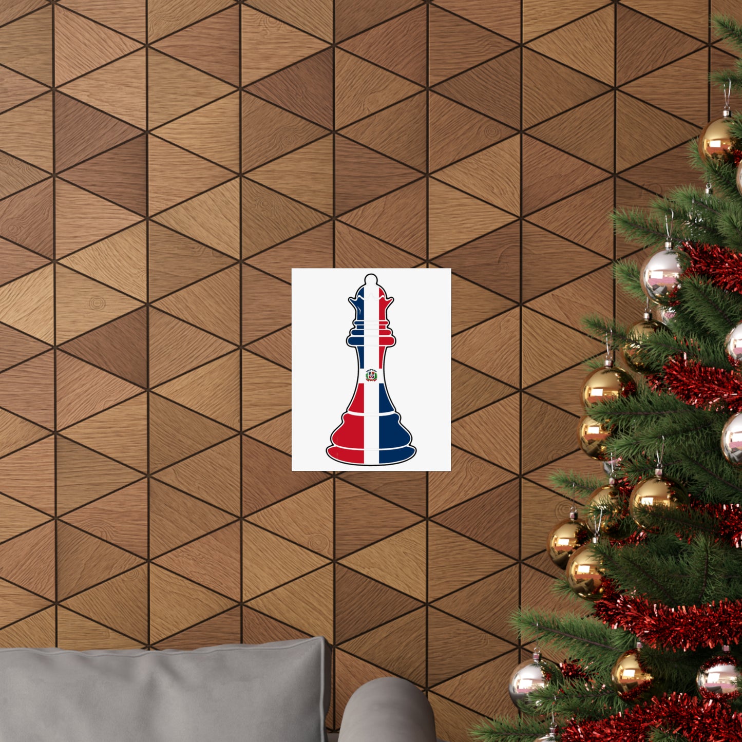 Dominican Republic Queen Flag Chess Piece DR Premium Matte Poster