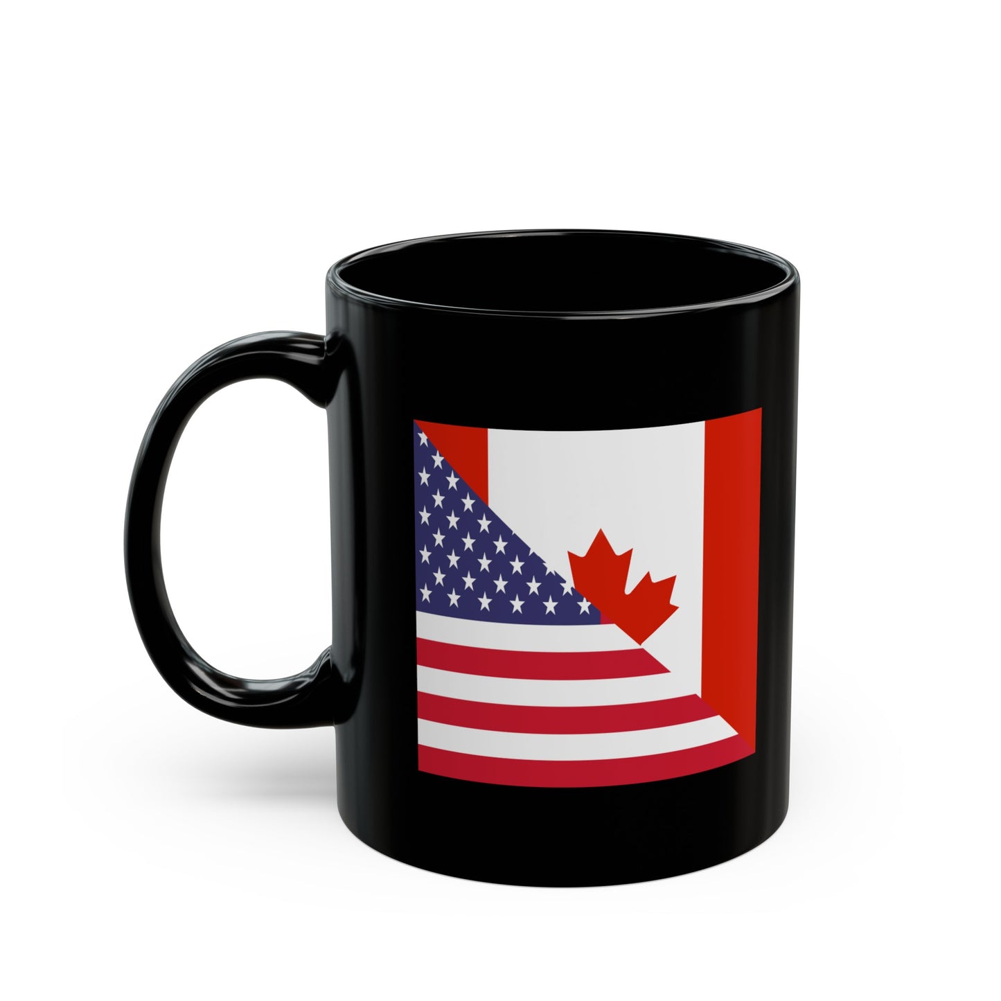 Canadian American Flag Canada USA Black Mug (11oz, 15oz)