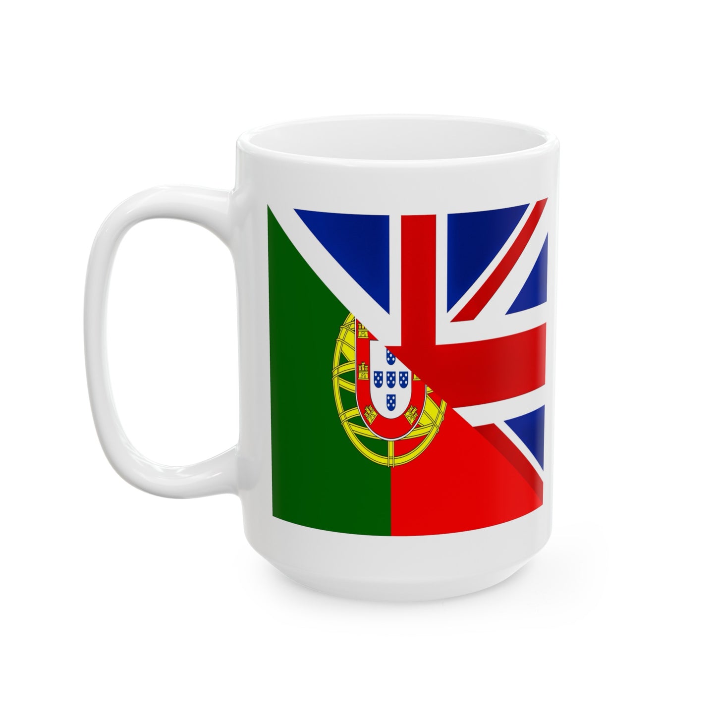 Portugues English Flag Portugal Union Jack Great Britain Ceramic Mug 11oz, 15oz Cup