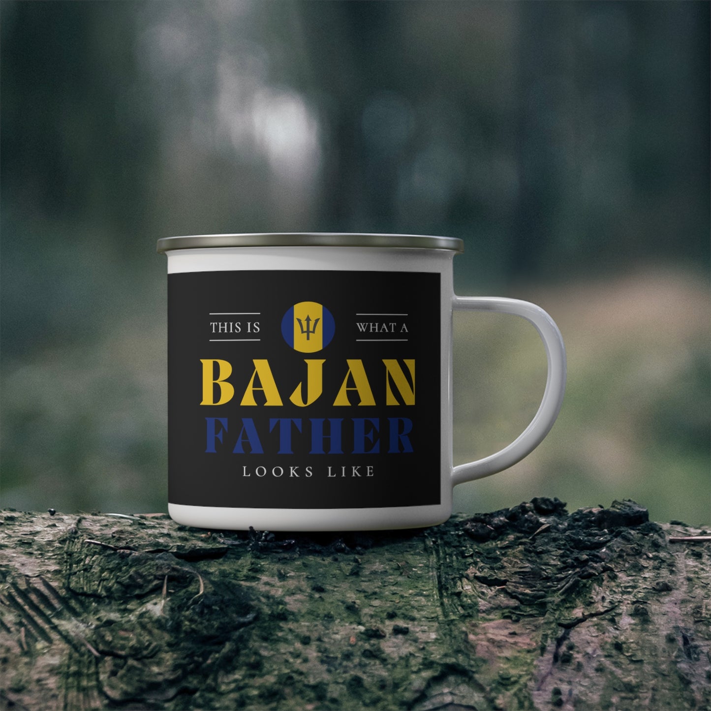 Bajan Father Looks Like Barbados Dad 12oz Enamel Mug