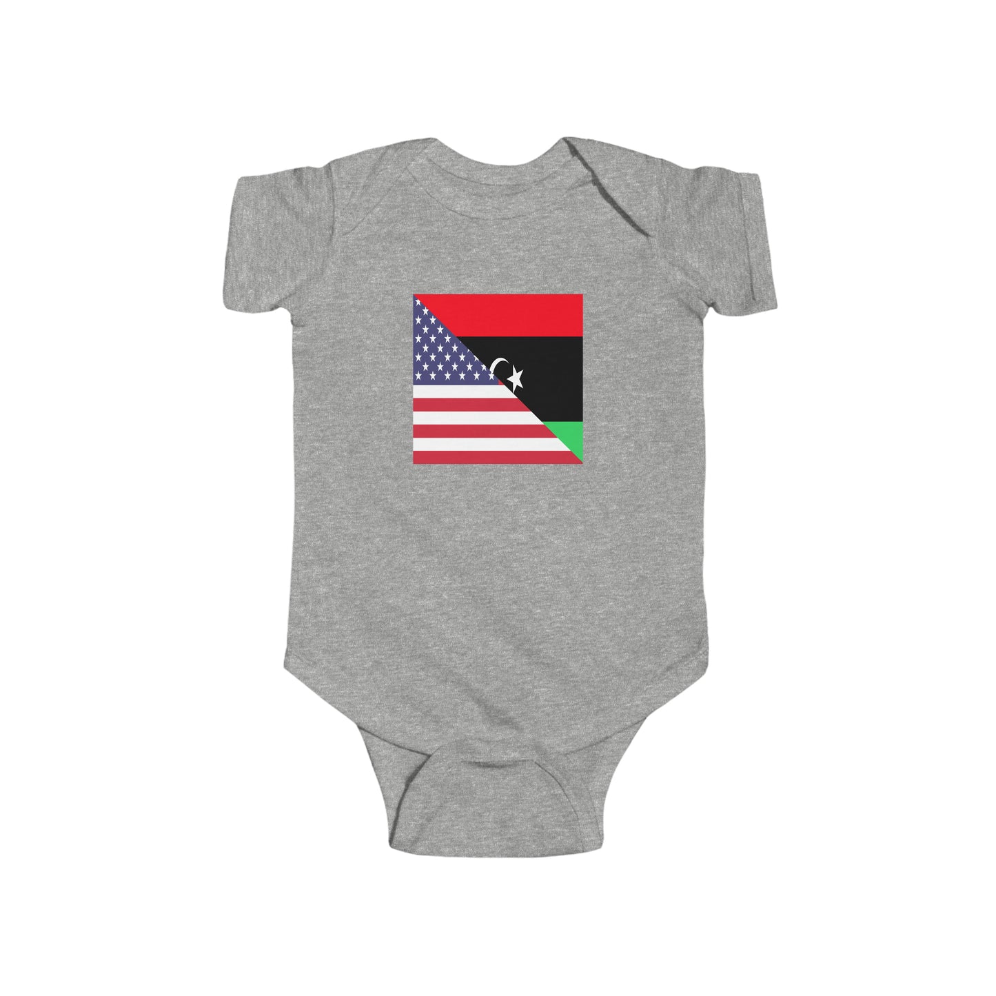 Libyan American Flag Baby Bodysuit | Unisex Libya USA Newborn Boy Girl