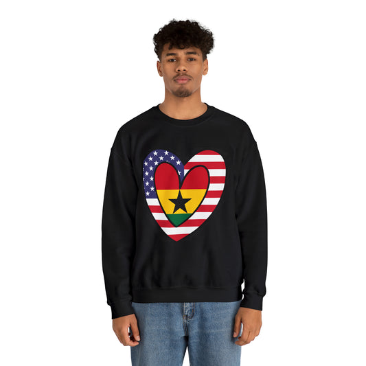 American Ghanaian Flag Inner Heart USA Ghana  Unisex Sweatshirt