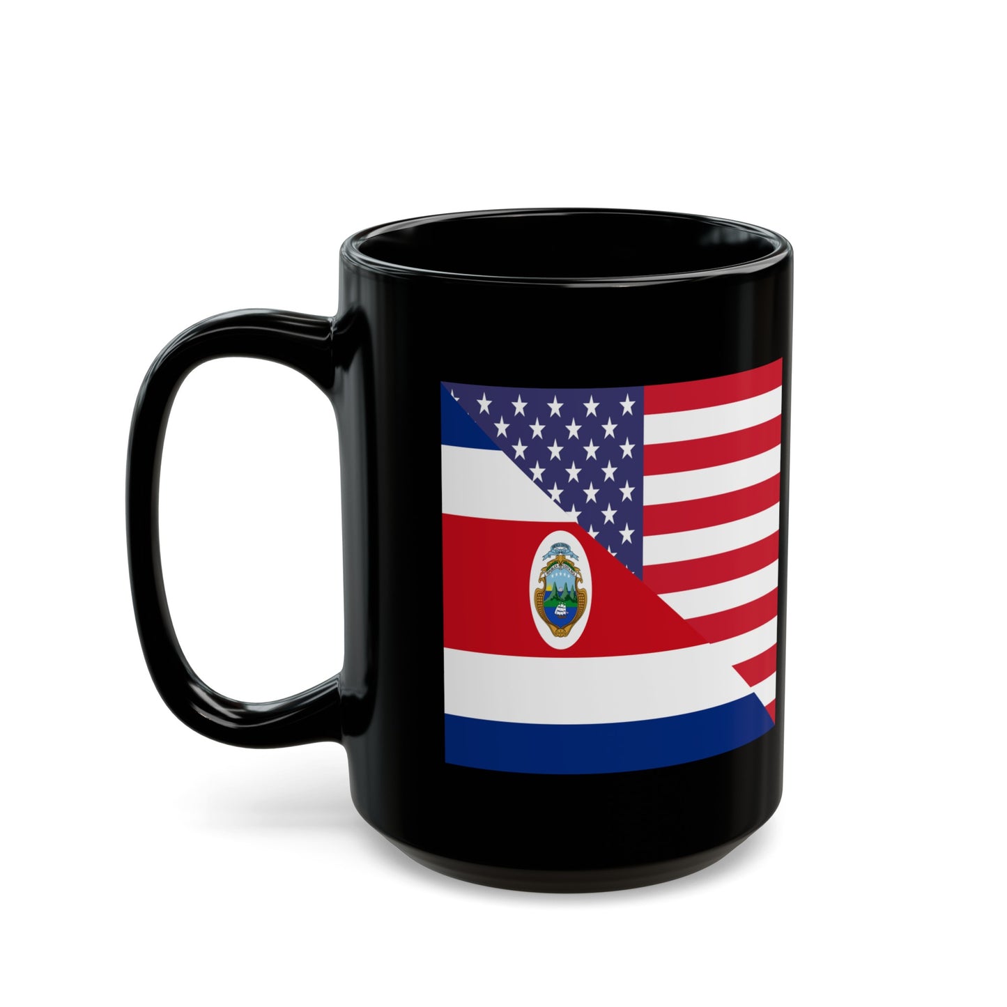 Costa Rican American Flag USA Black Mug (11oz, 15oz)