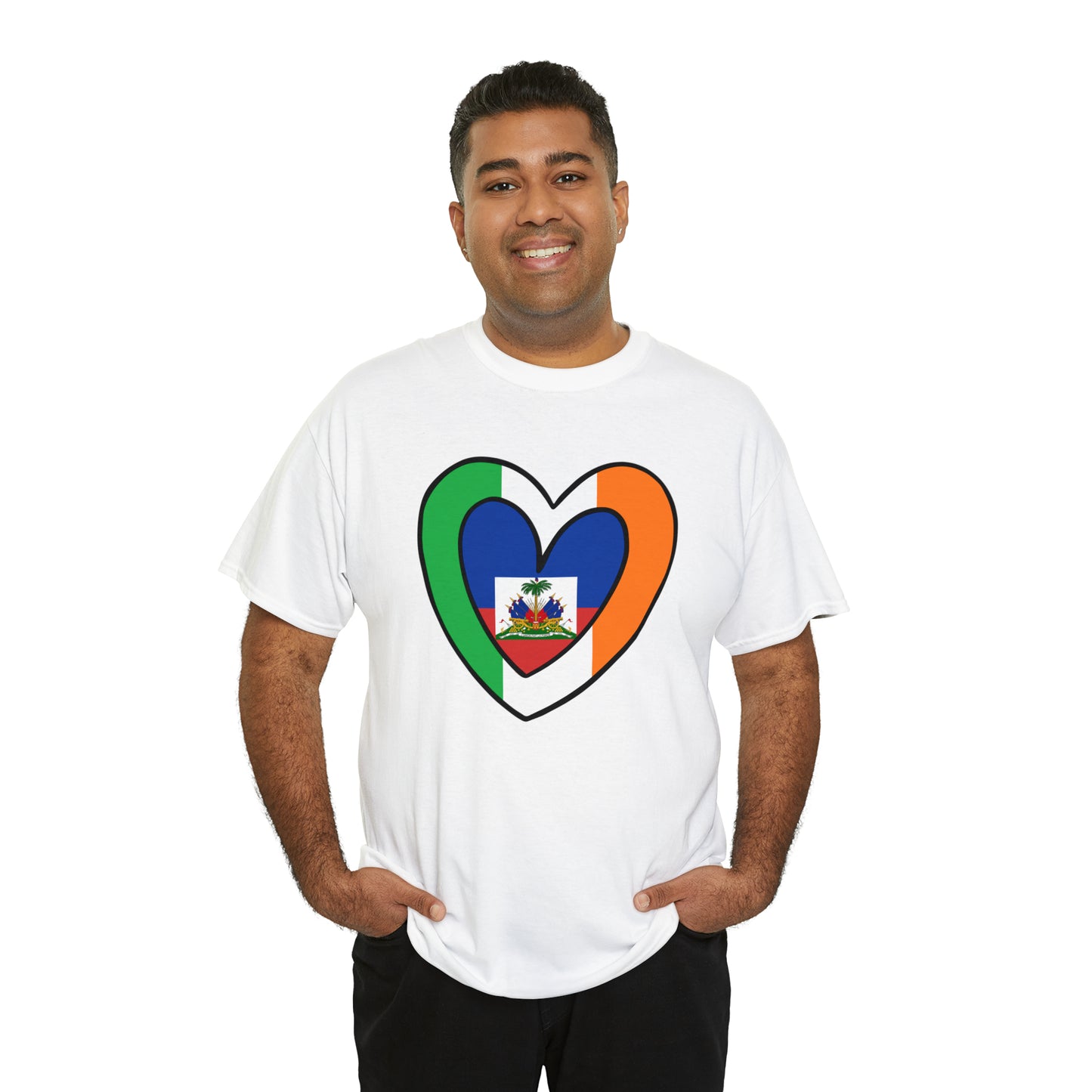 Haitian Irish Flag Heart Half Haiti Ireland T-Shirt | Unisex Tee Shirt