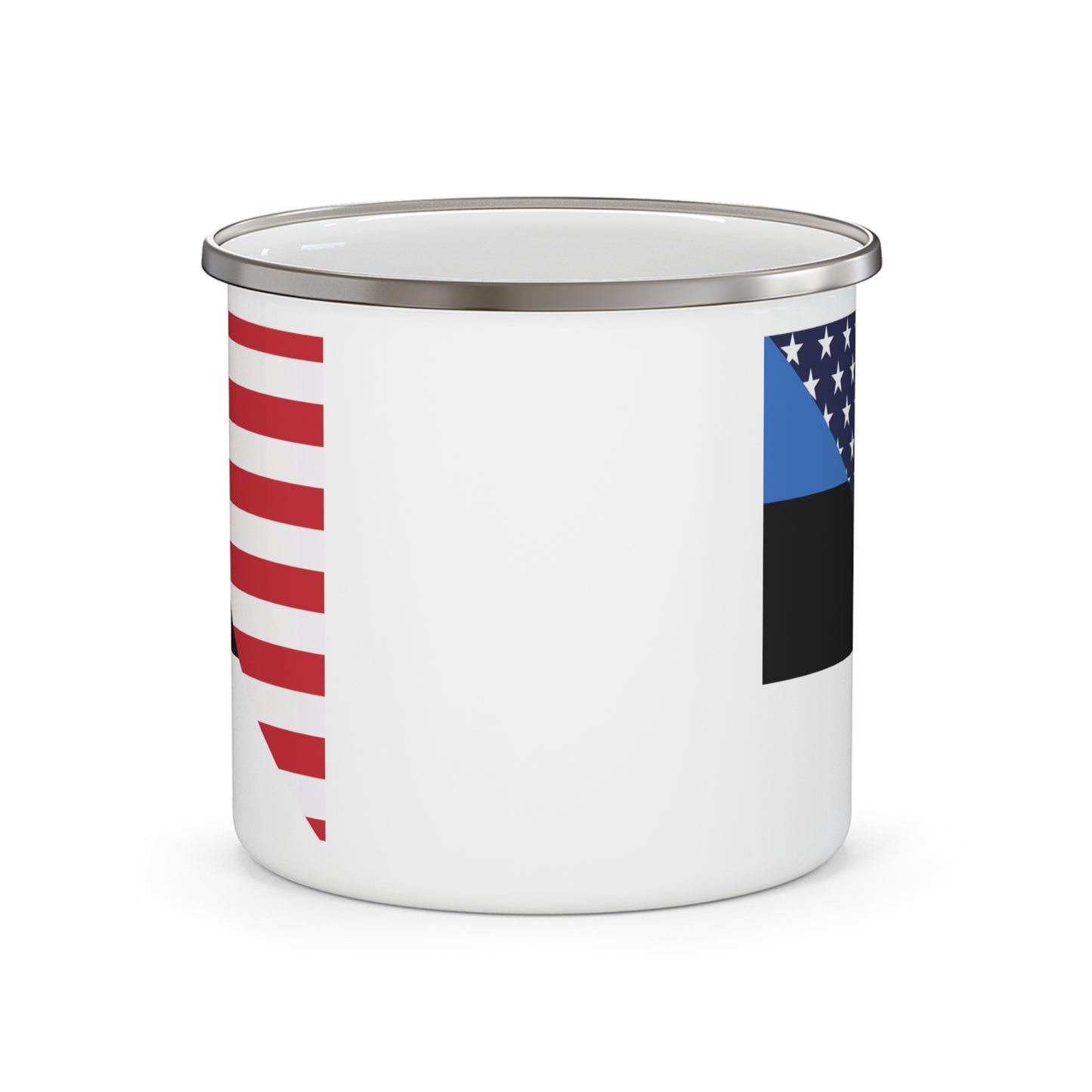 Estonian American Flag Estonia USA 12oz Enamel Mug