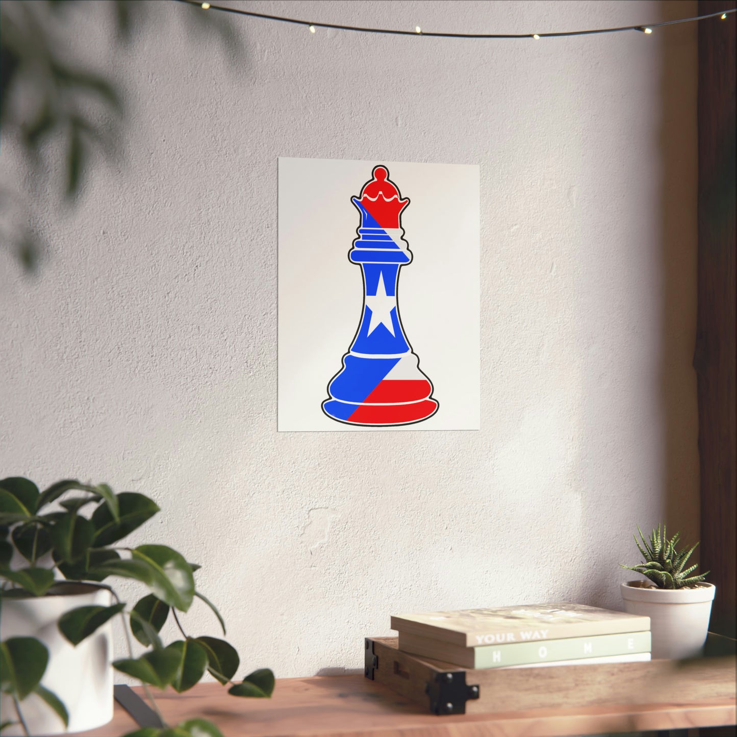 Puerto Rican Queen Flag Chess Piece Boricua Premium Matte Poster