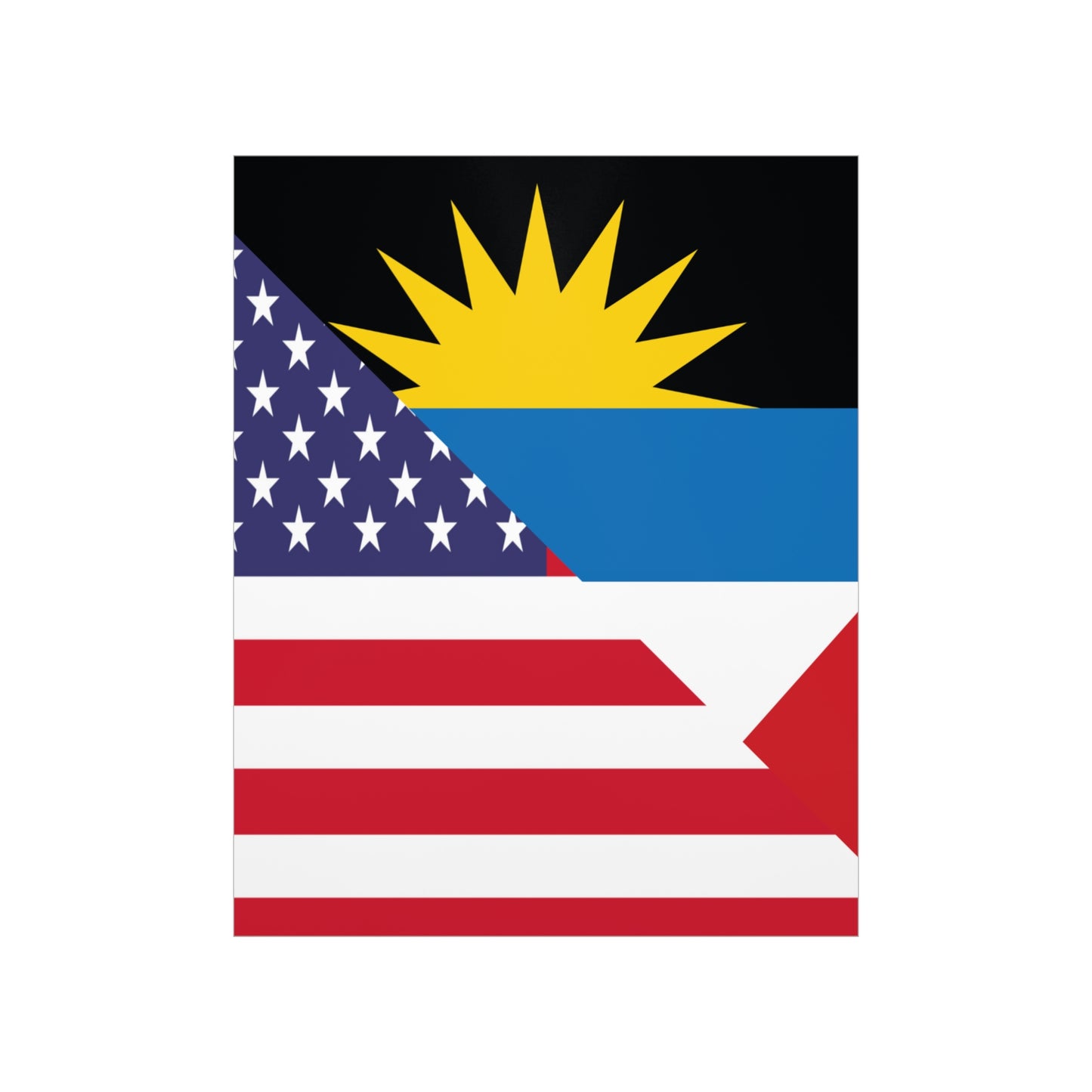 Antigua and Barbuda American Flag Antiguan USA Premium Matte Poster