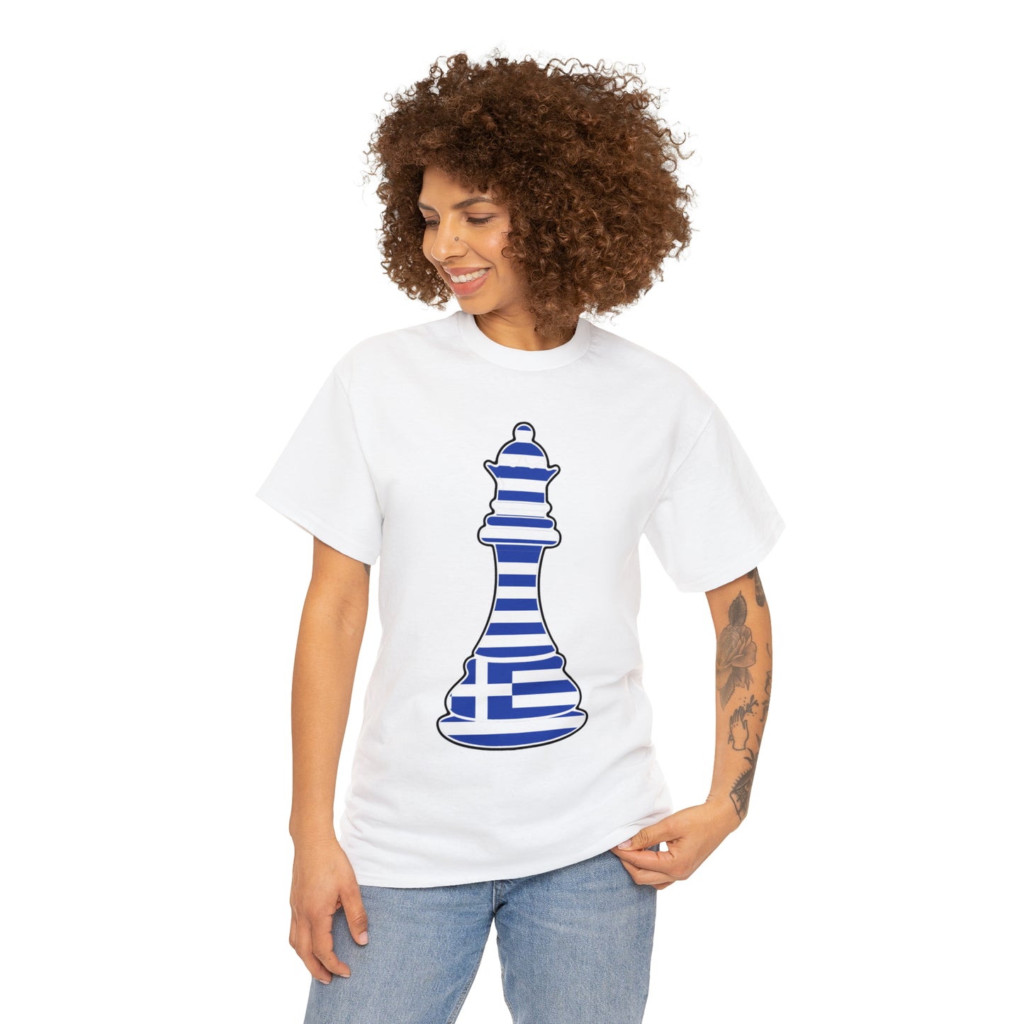 Greek Queen Flag Chess Piece Greece T-Shirt | Unisex Tee Shirt