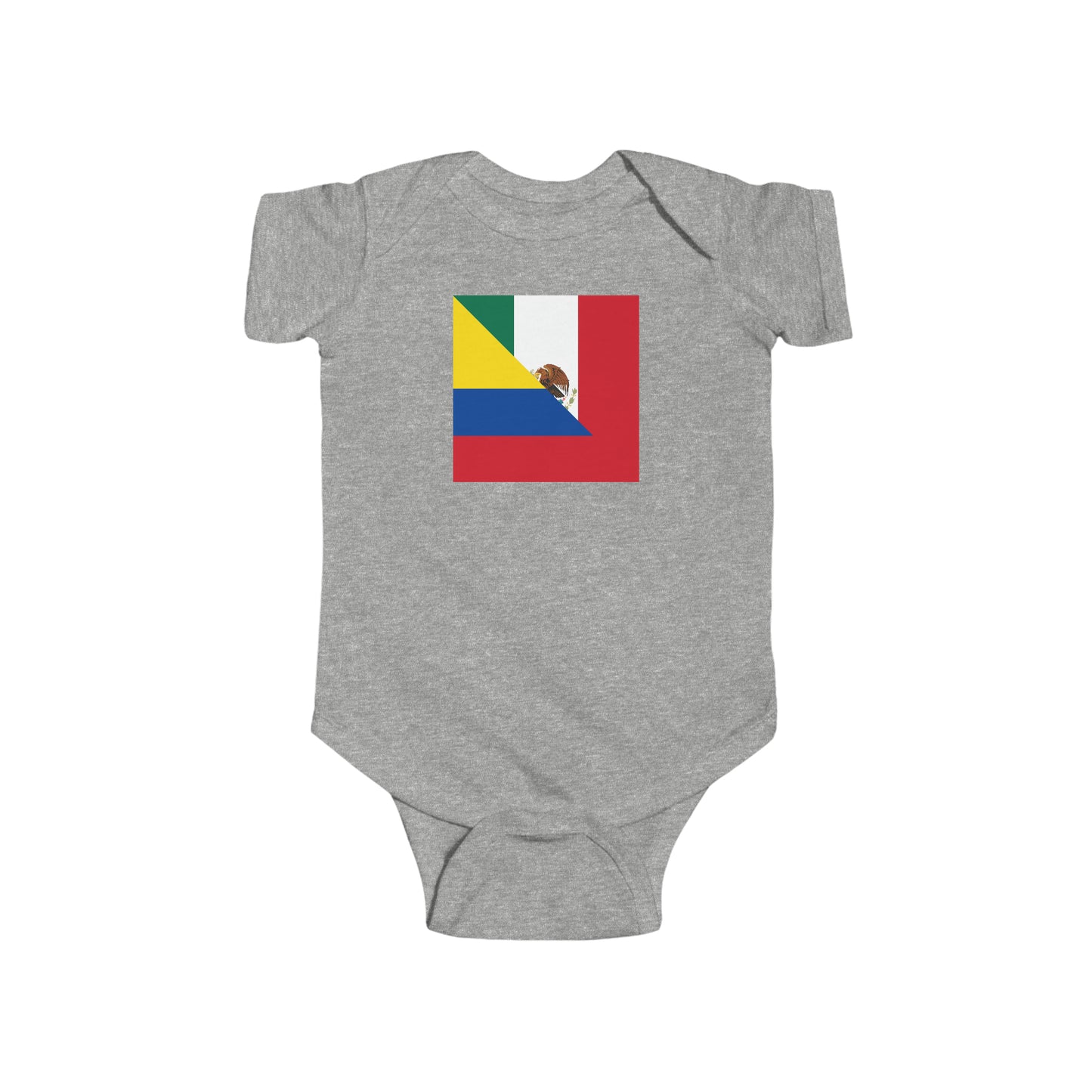 Mexican Colombian Flag Baby Bodysuit | Half Mexico Colombia