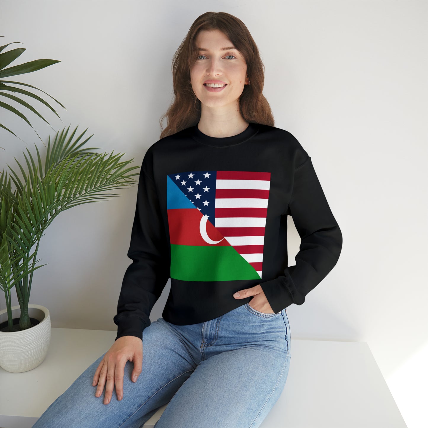 Azerbaijan American Flag USA Unisex Sweatshirt