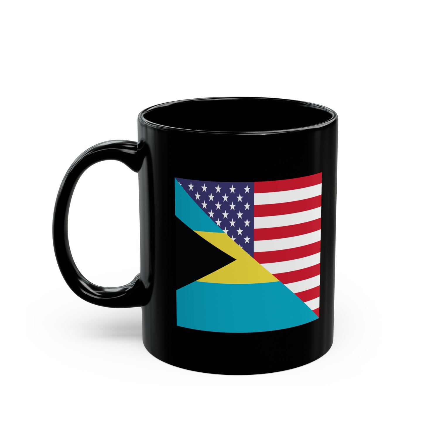 Bahamas American Flag Bahamian USA Black Mug (11oz, 15oz)