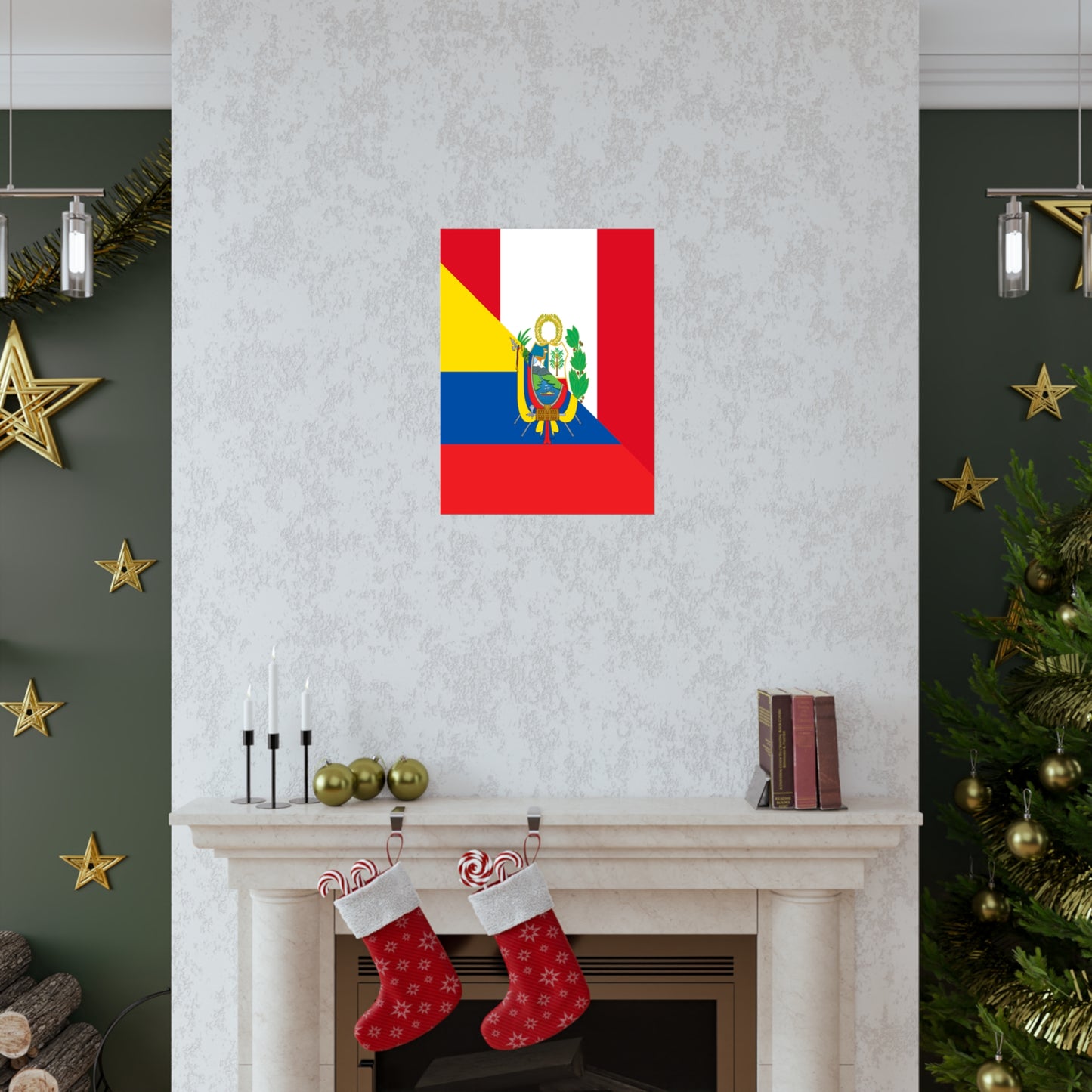 Peru Ecuador Flag Peruvian Ecuadorian Premium Matte Poster