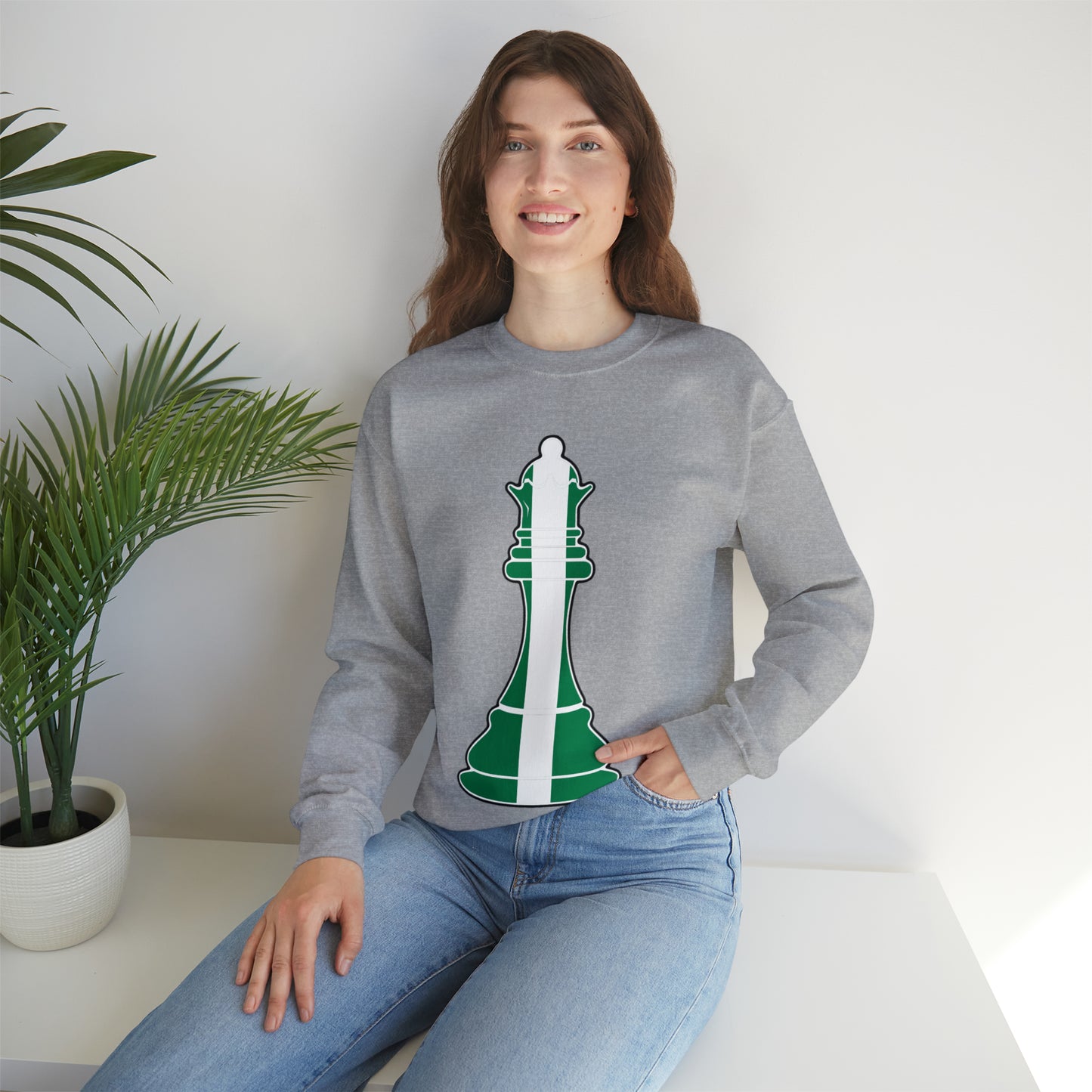 Nigerian Queen Flag Chess Piece Nigeria Unisex Sweatshirt