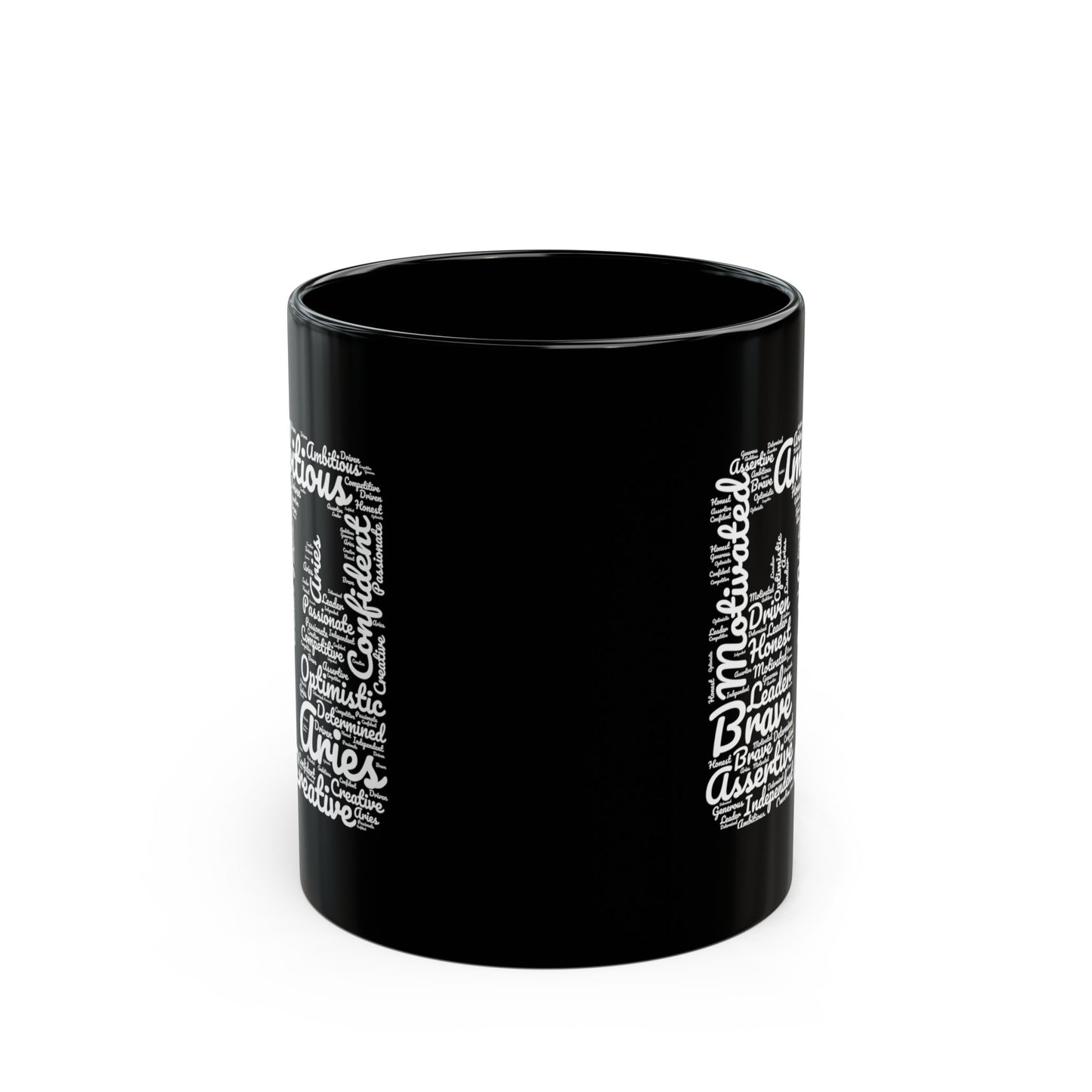 Aries Zodiac Sign Astrology White Black Mug (11oz, 15oz)