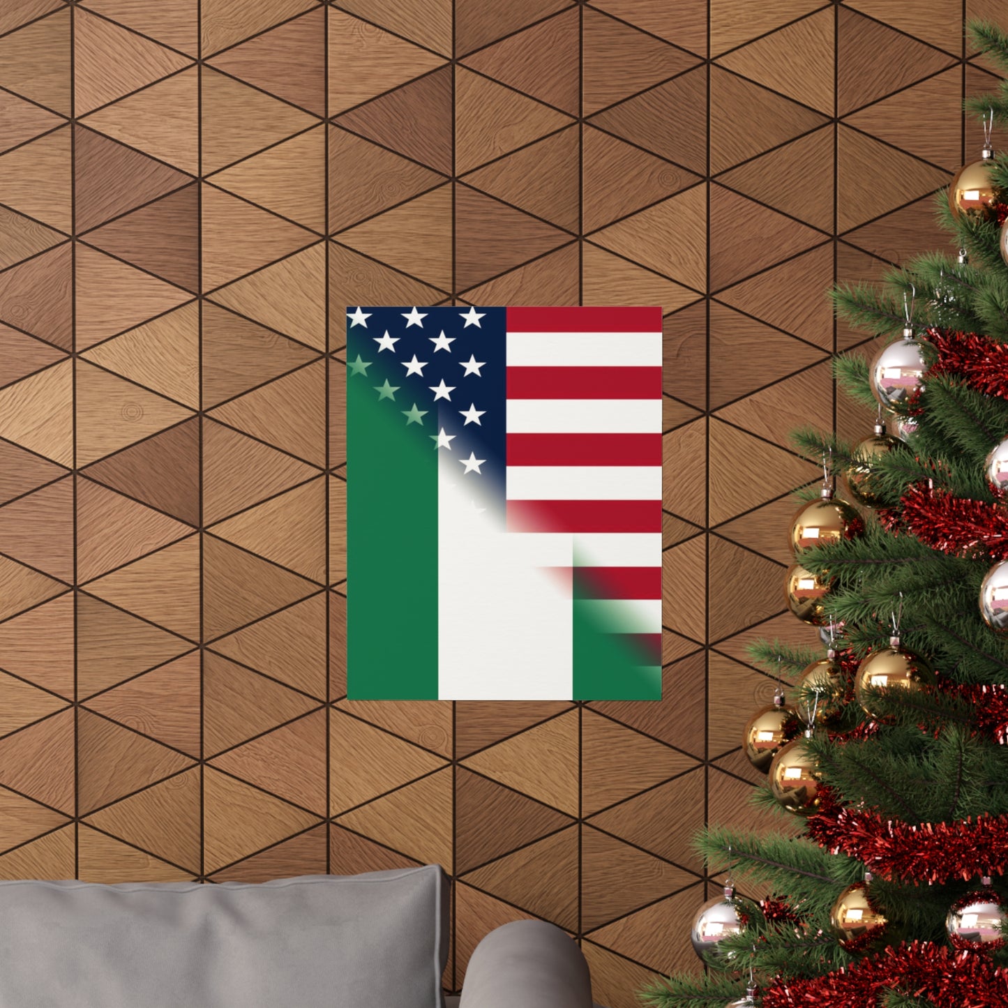 Nigerian American Flag Half Naija USA African Premium Matte Poster