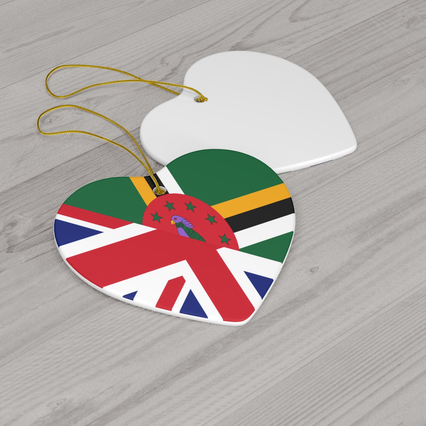 UK Union Jack Dominica Flag Half Dominican United Kingdom Ceramic Ornament | Christmas Tree Ornaments